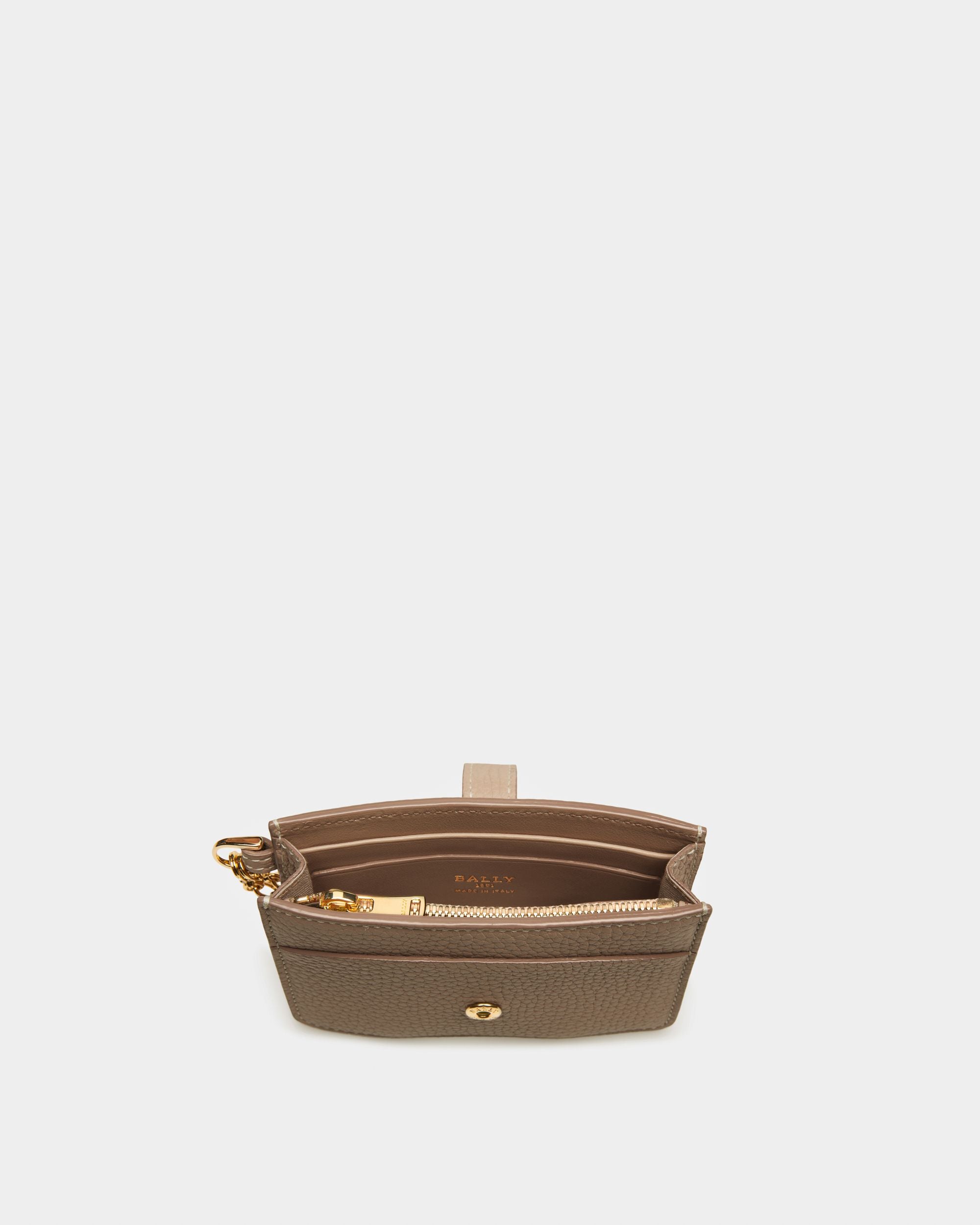 Ava Tarjetero En Piel De Color Topo - Mujer - Bally - 03