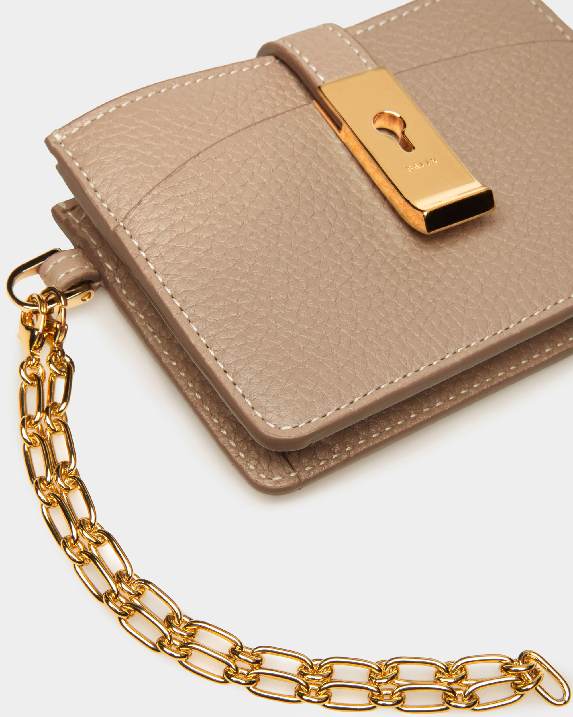 Ava Tarjetero En Piel De Color Topo - Mujer - Bally - 04