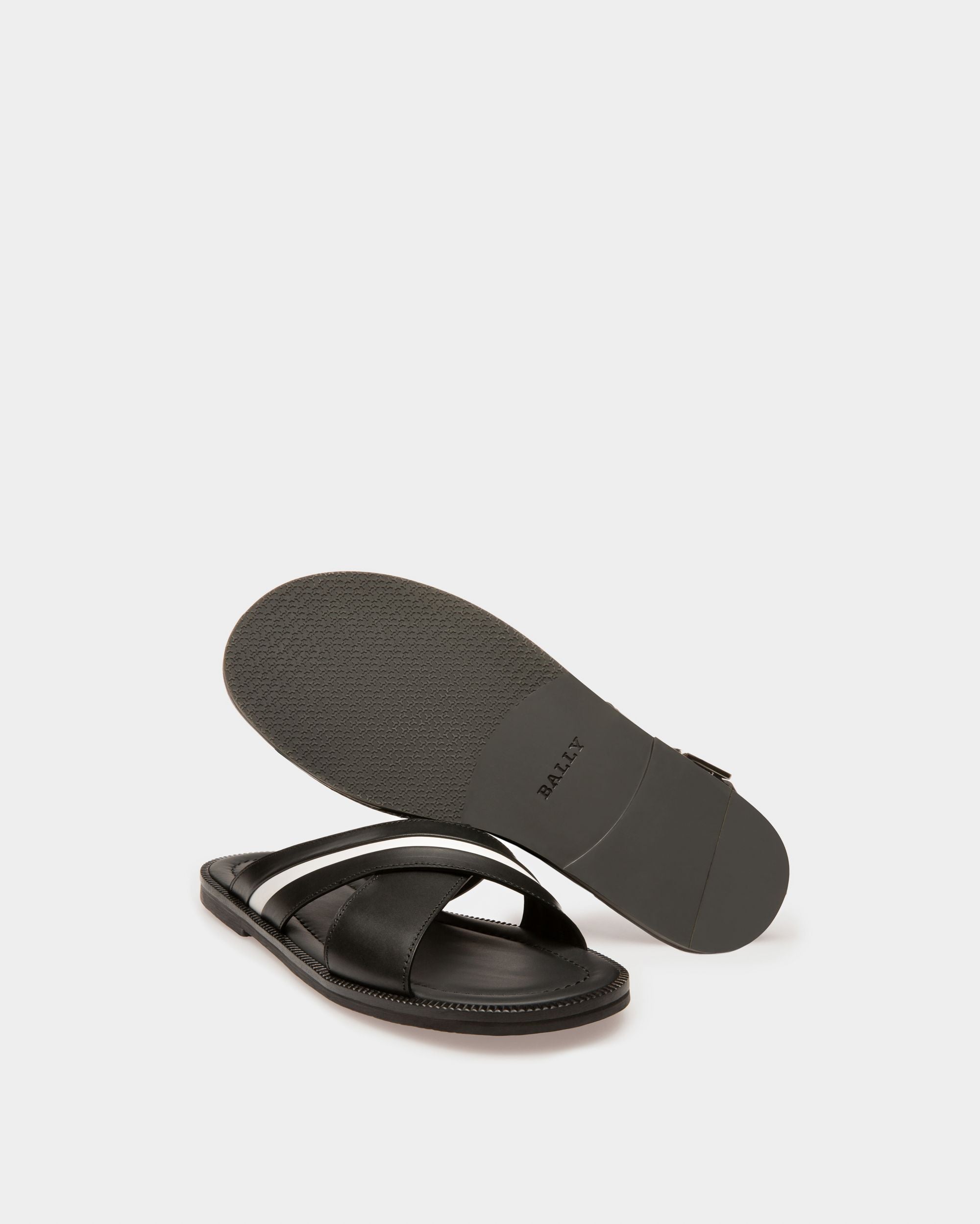 Jabil Leather Sandals In Black - Men's - Bally - 04