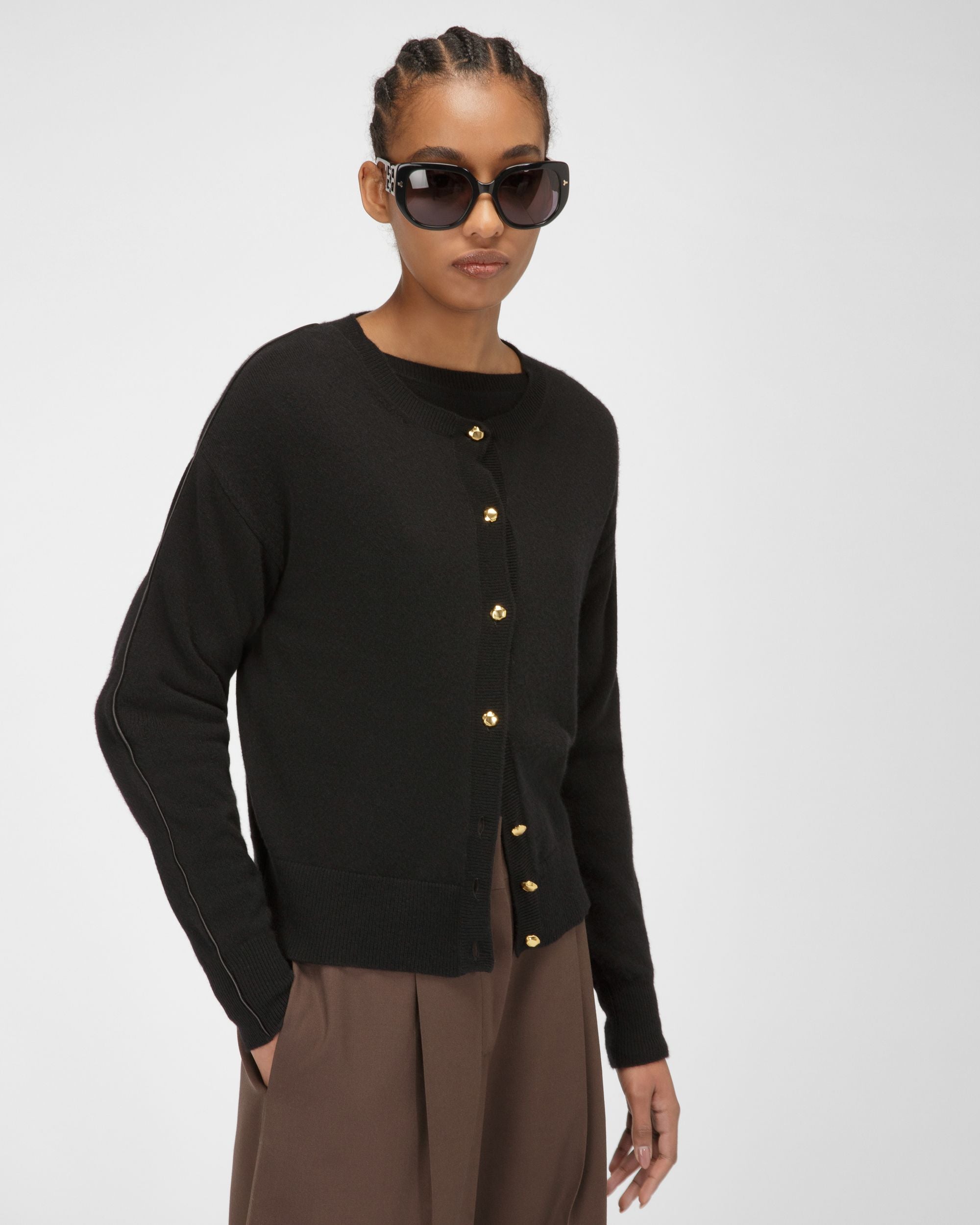 Cashmere Cardigan In Black - Women's - Bally - 01