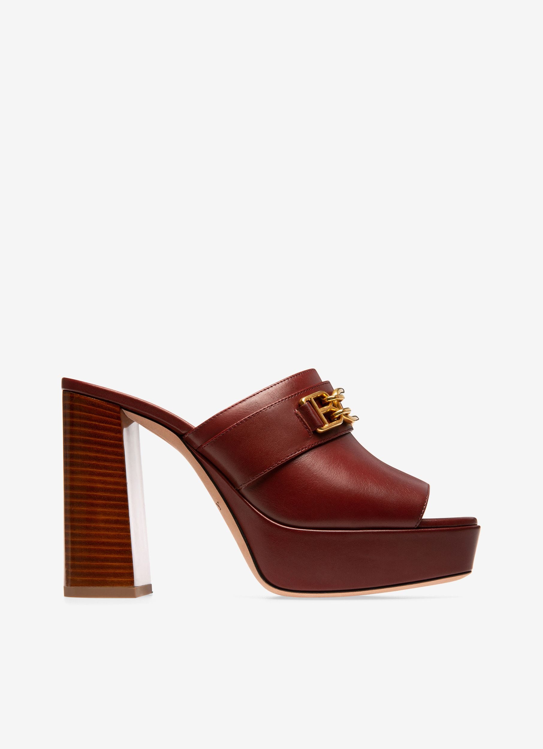 Delania Leather Sandal Mules In Heritage Red - Women's - Bally - 01