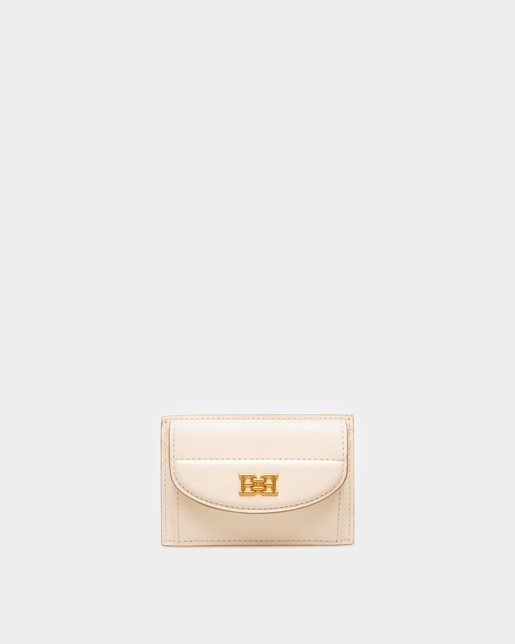 Belky Tarjetero Para Mujer En Piel De Color Crema - Mujer - Bally - 01