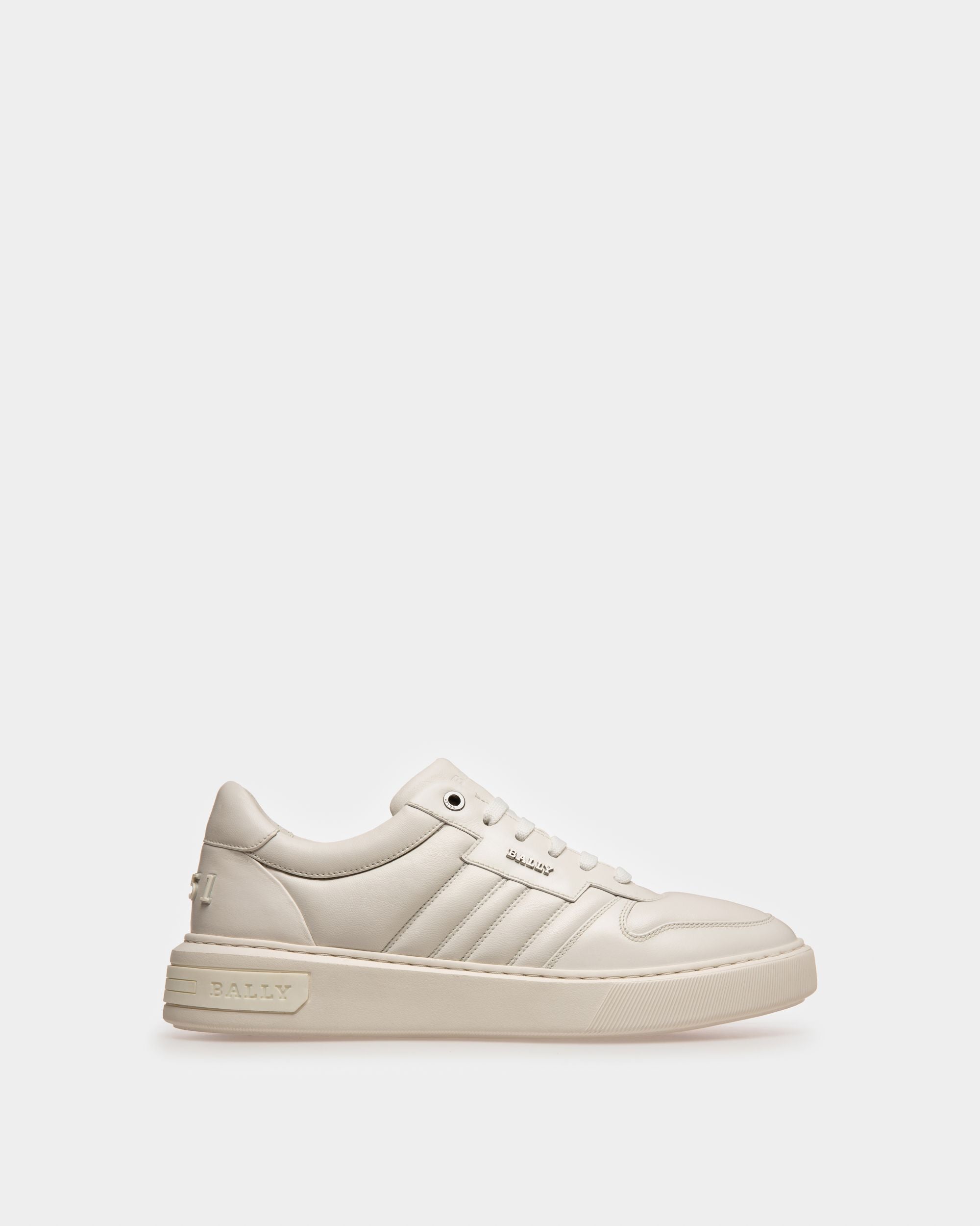 Maudo Leather Sneakers In White - Men's - Bally - 01