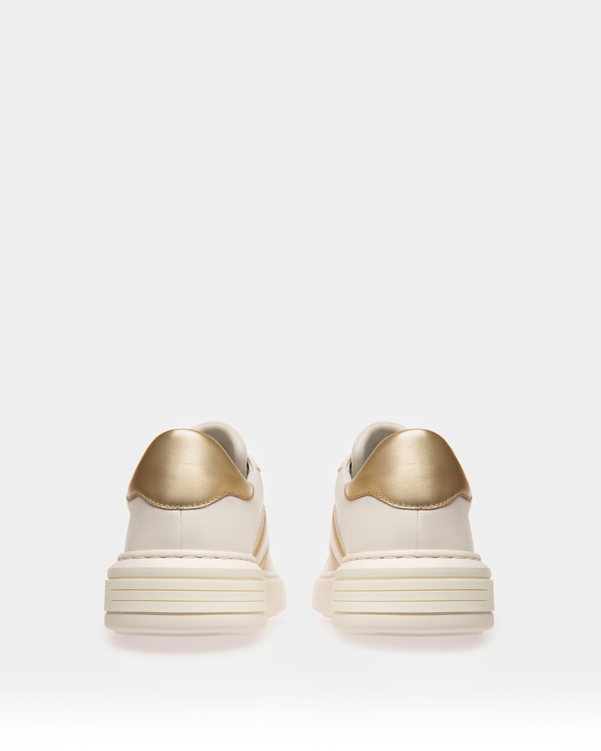 Mikki Leather Sneakers In White & Platinum - Women's - Bally - 03