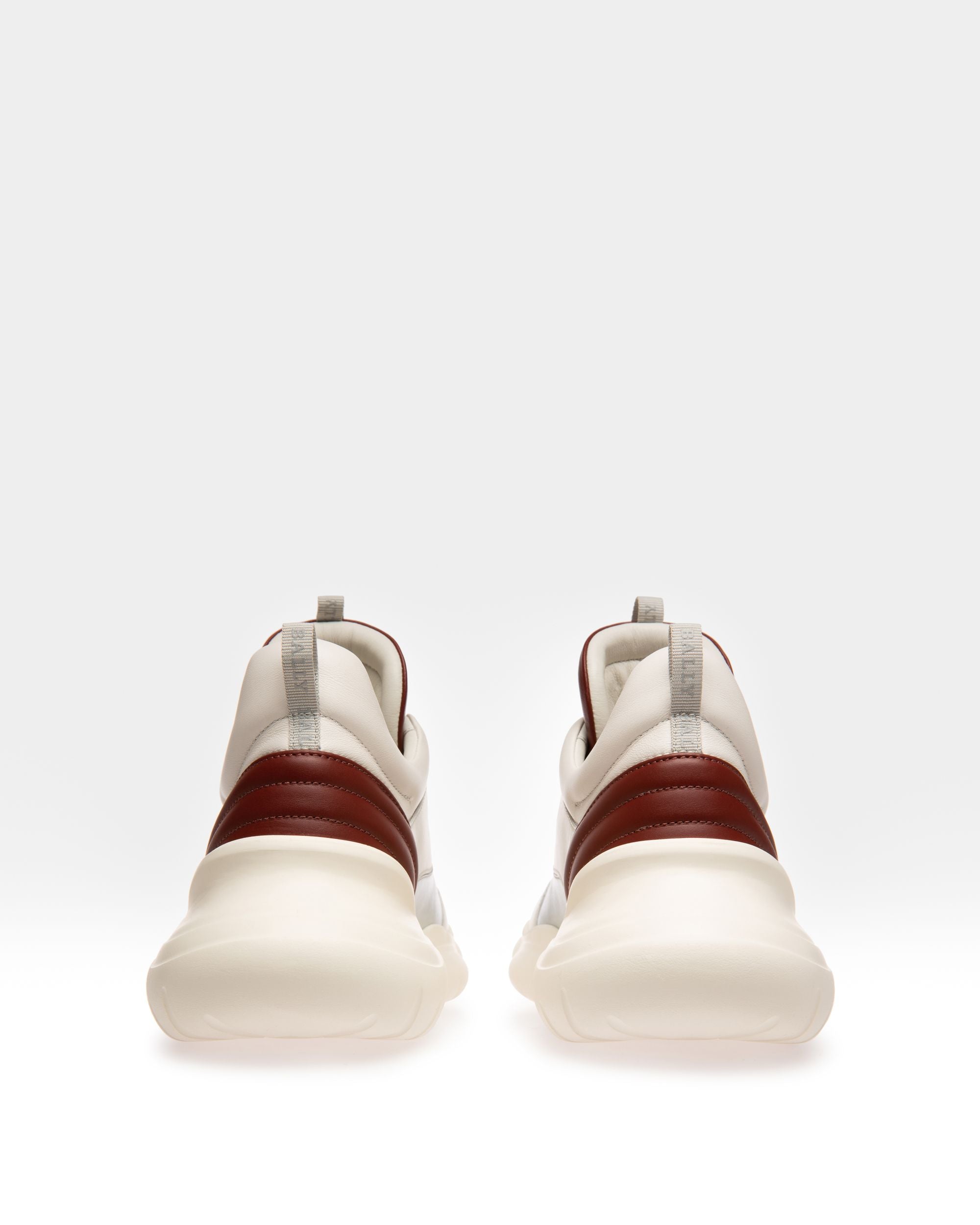 Claires Zapatillas Deportivas En Cuero De Color Blanco Y Rojo Heritage - Mujer - Bally - 03