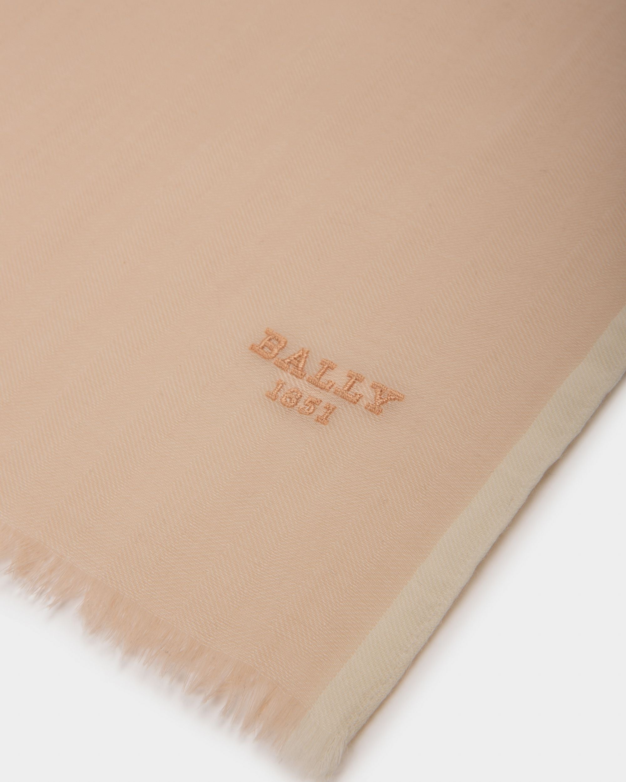 Cashmere Mix Scarf In Tan - Women's - Bally - 02