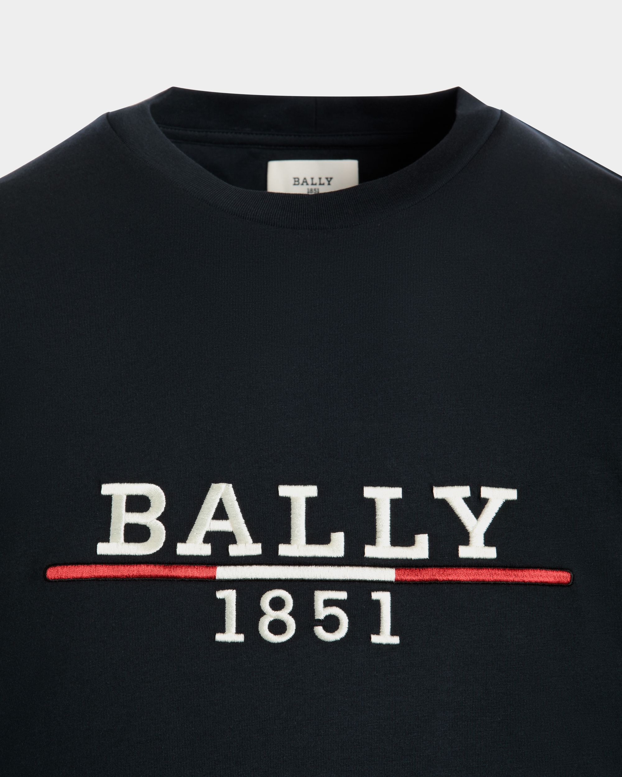 T-Shirt In Blue Cotton - Hombre - Bally - 02