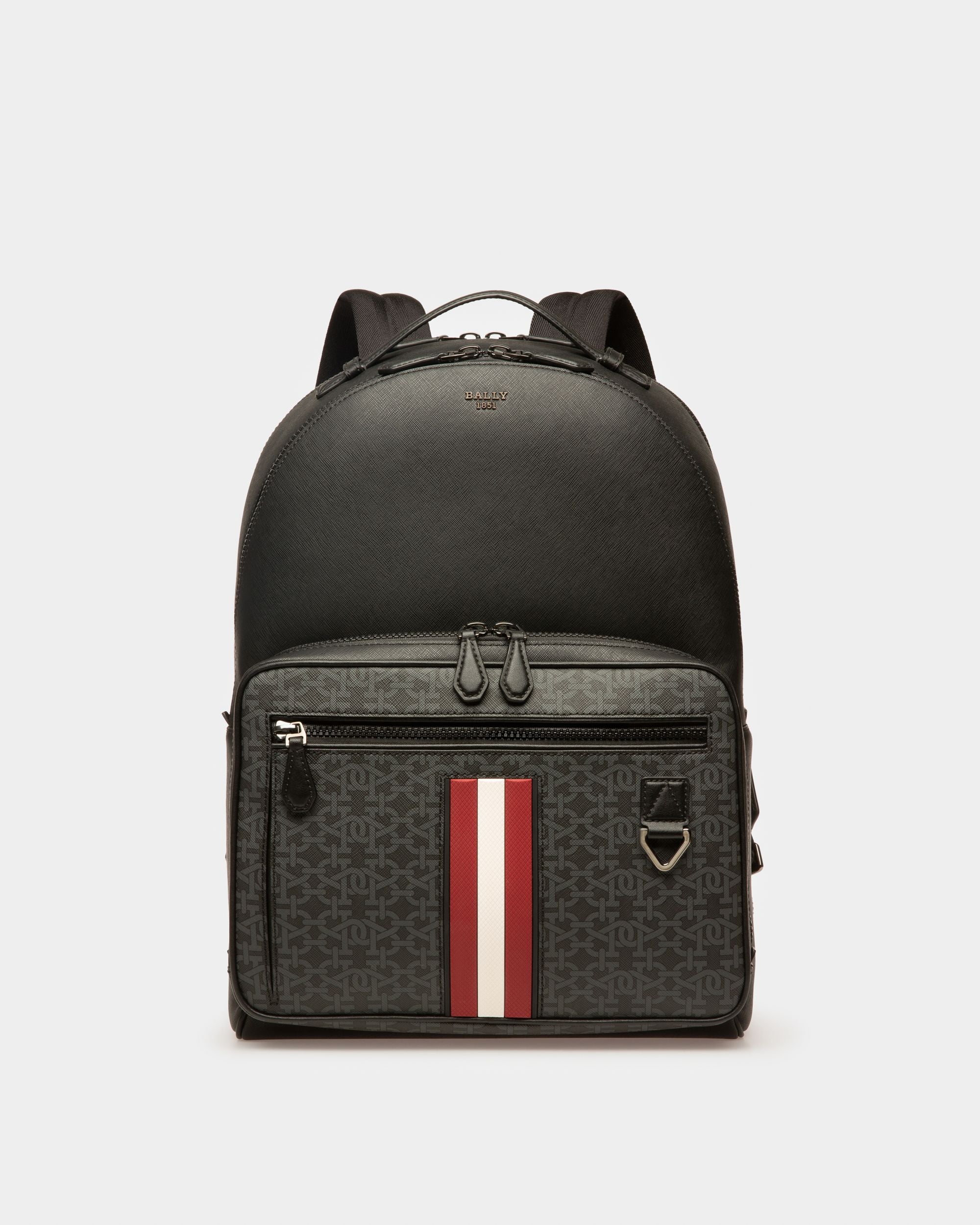 Mavrick Mochila De Piel Reciclada En Negro - Hombre - Bally - 01