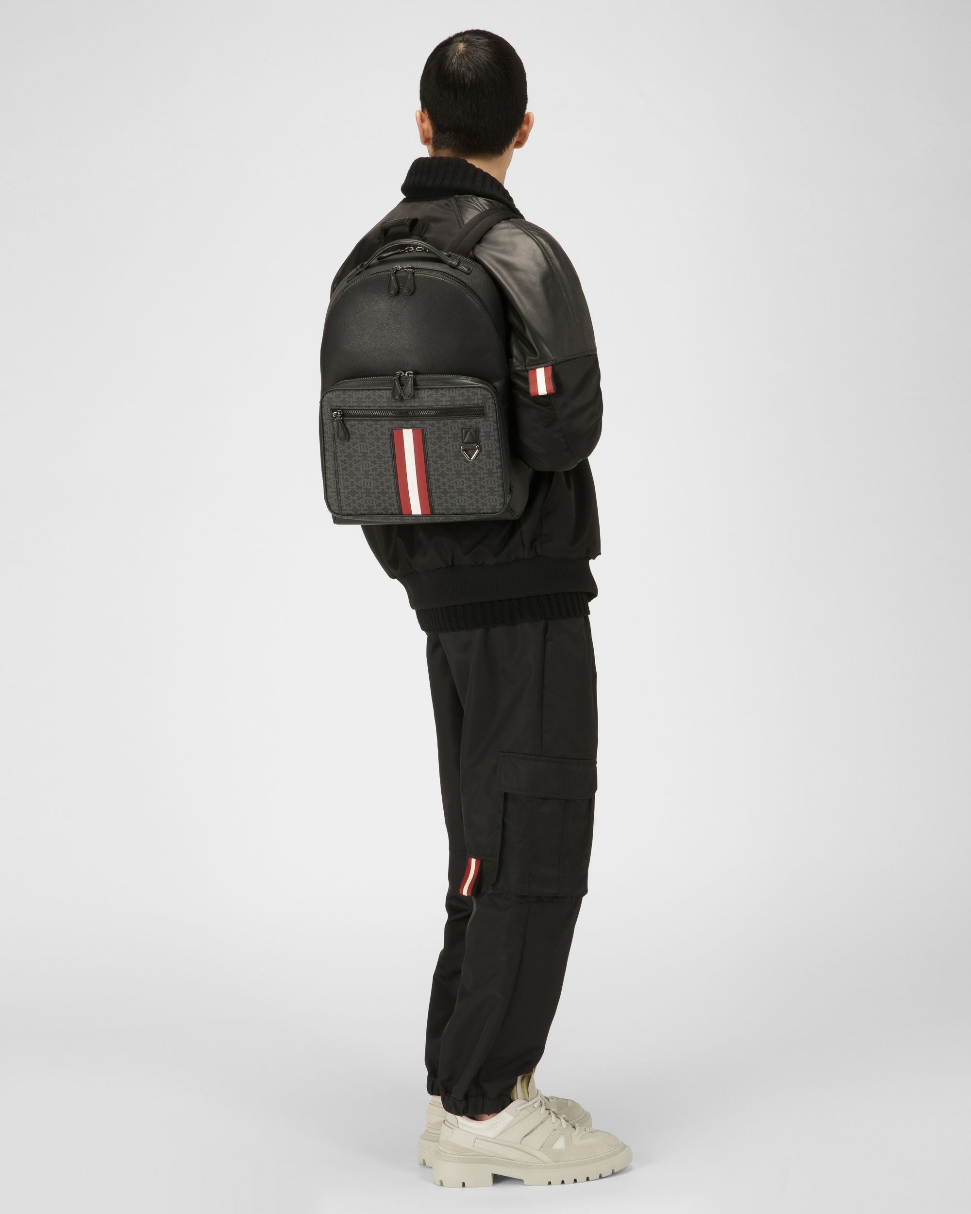 Mavrick Mochila De Piel Reciclada En Negro - Hombre - Bally - 06