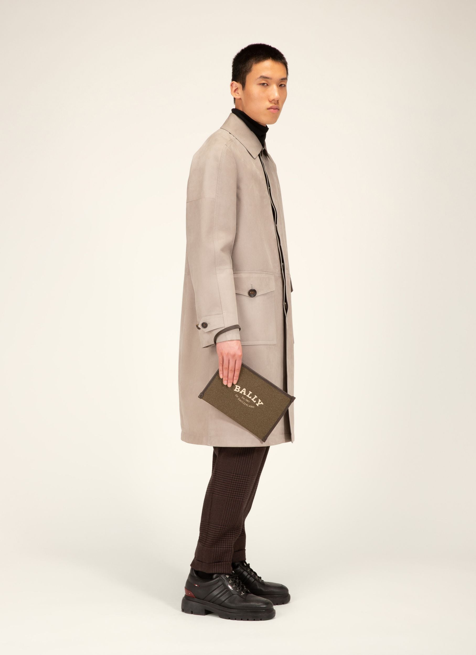 Benery Nylon Mix Necessaire In Moss Green - Men's - Bally - 04