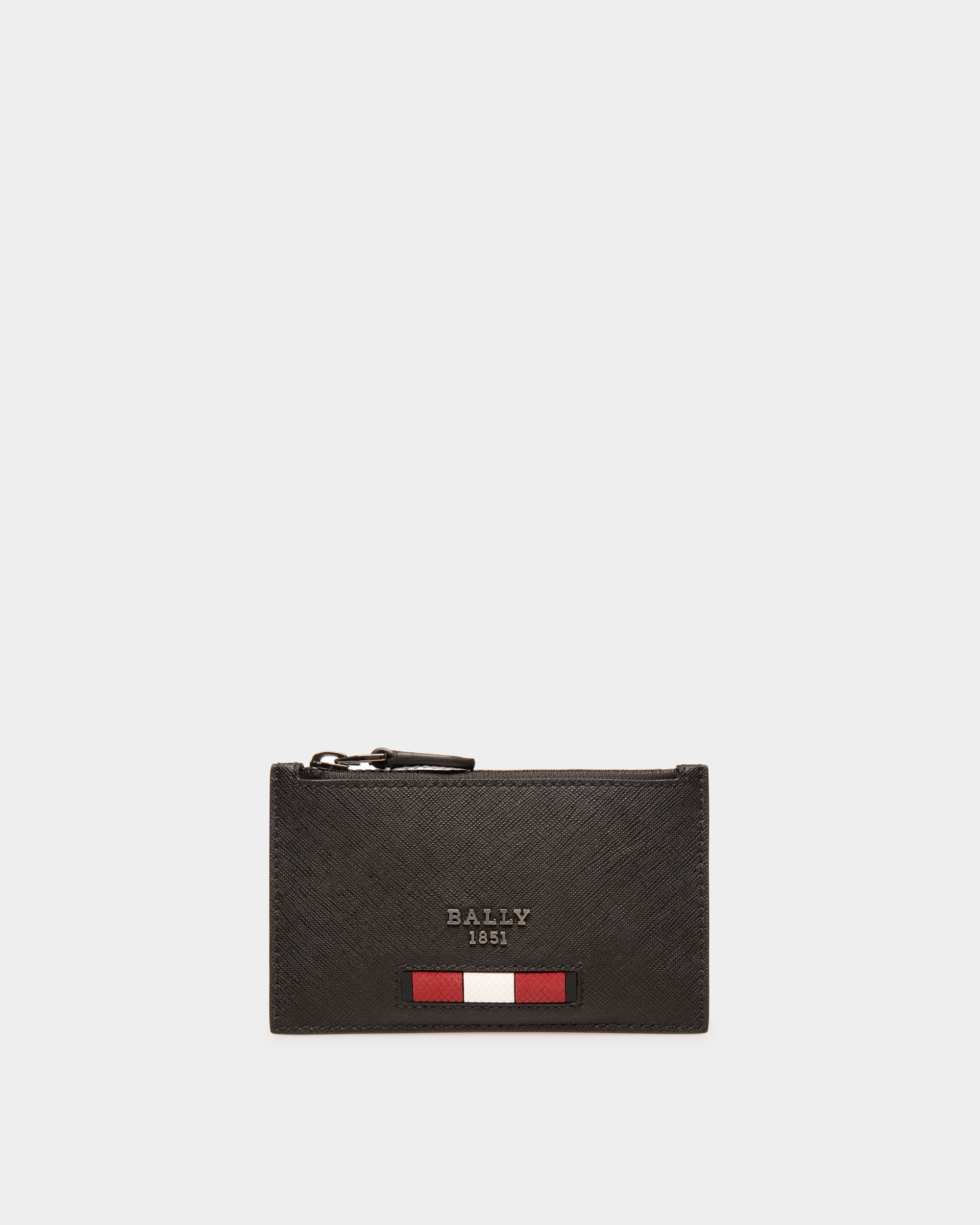 Babe Recycled Leather Business Card Holder In Black - Men's - Bally - 01