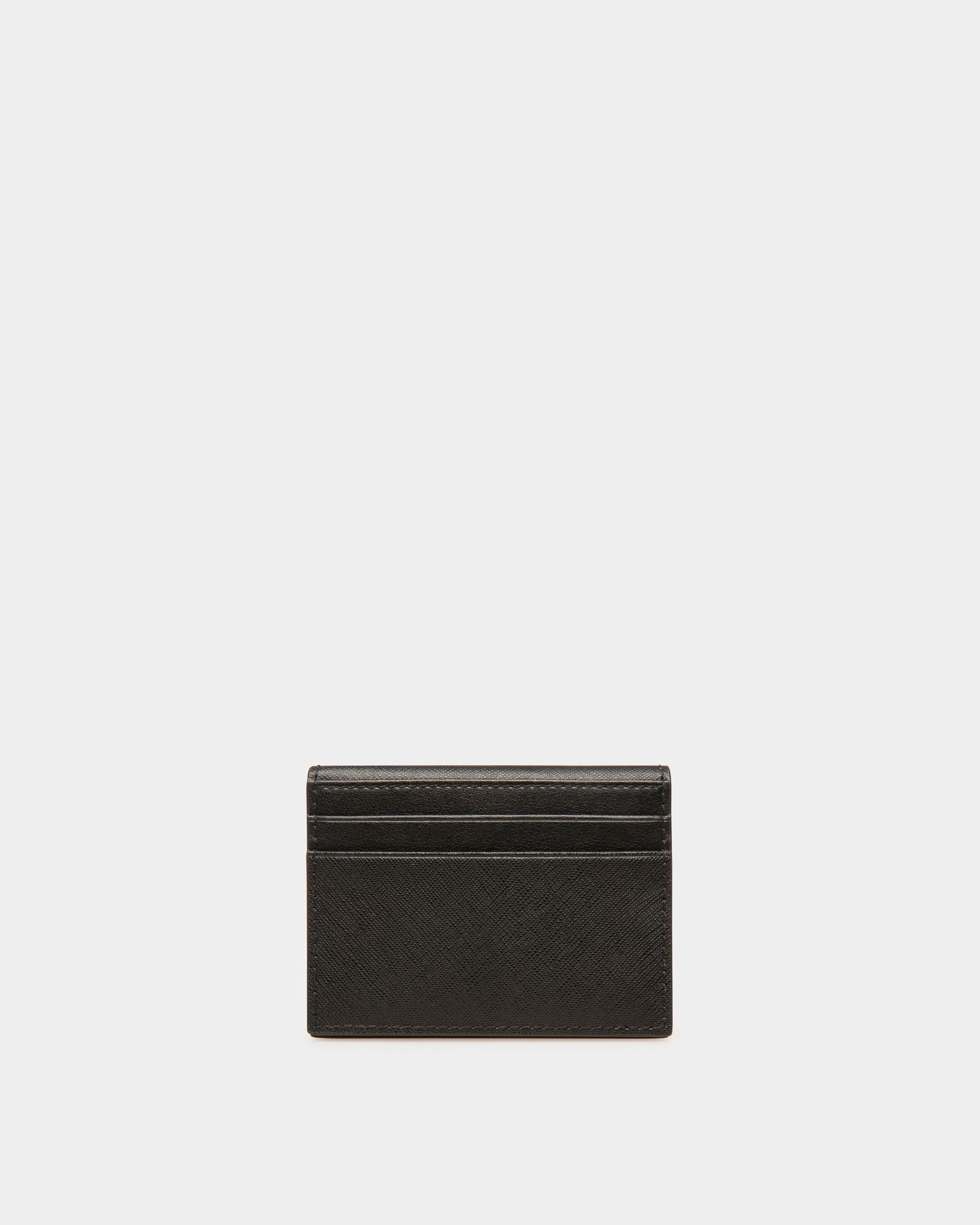 Balder Recycled Leather Card Holder In Black - Men's - Bally - 02