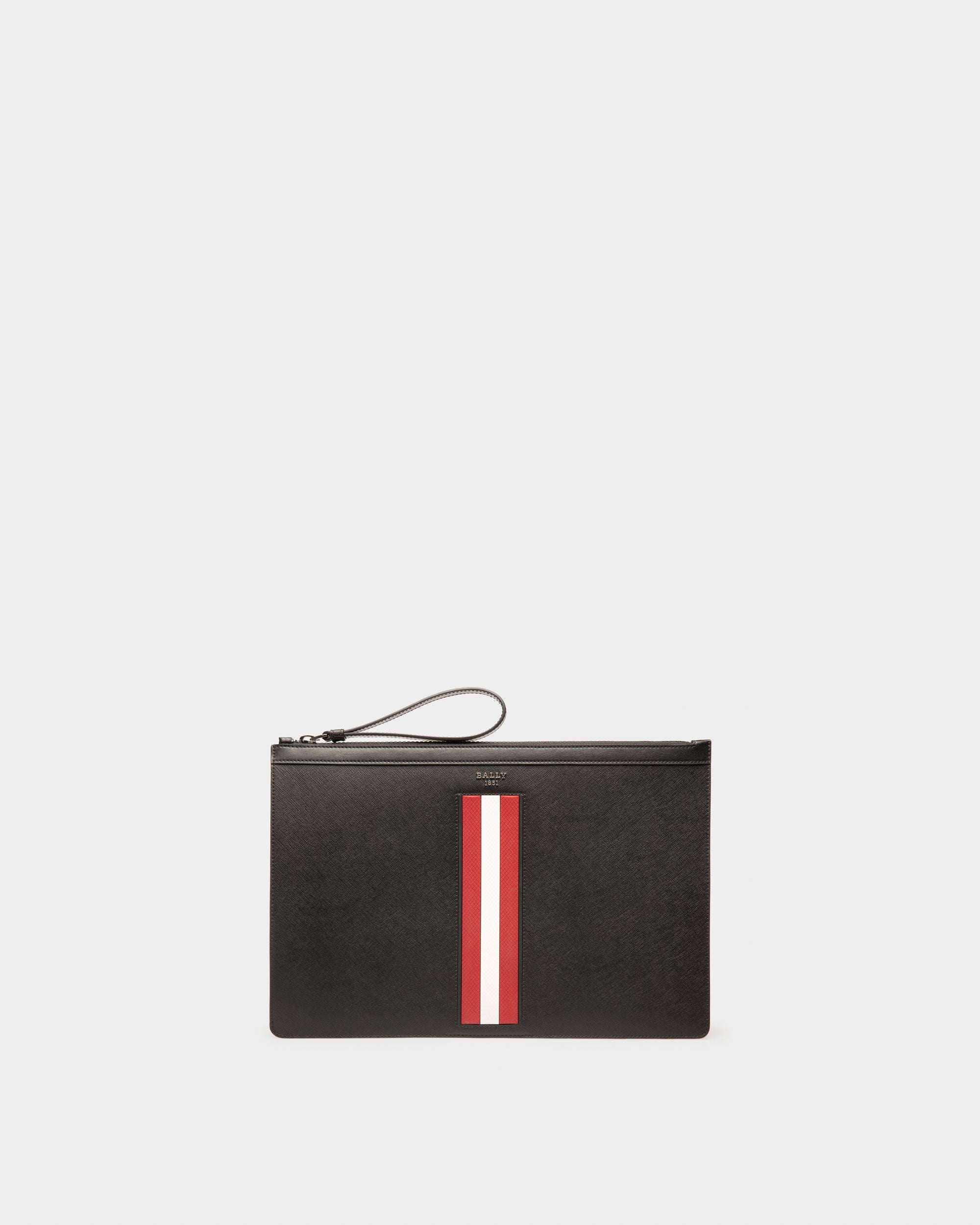 Bollis Large Pouch De Piel Reciclada En Negro - Hombre - Bally - 01