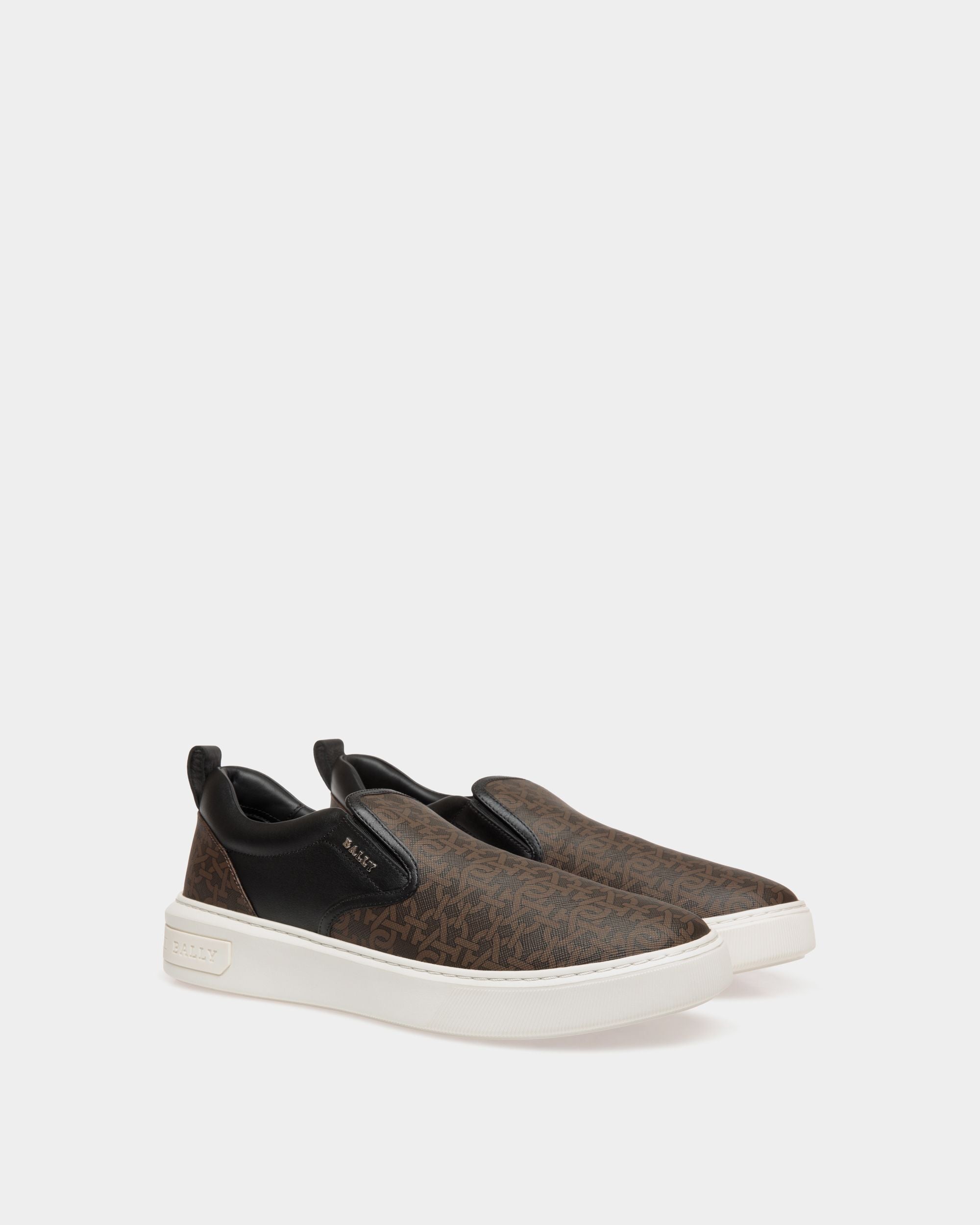 Mardy Sneakers In Brown Leather And Cotton - Men's - Bally - 02