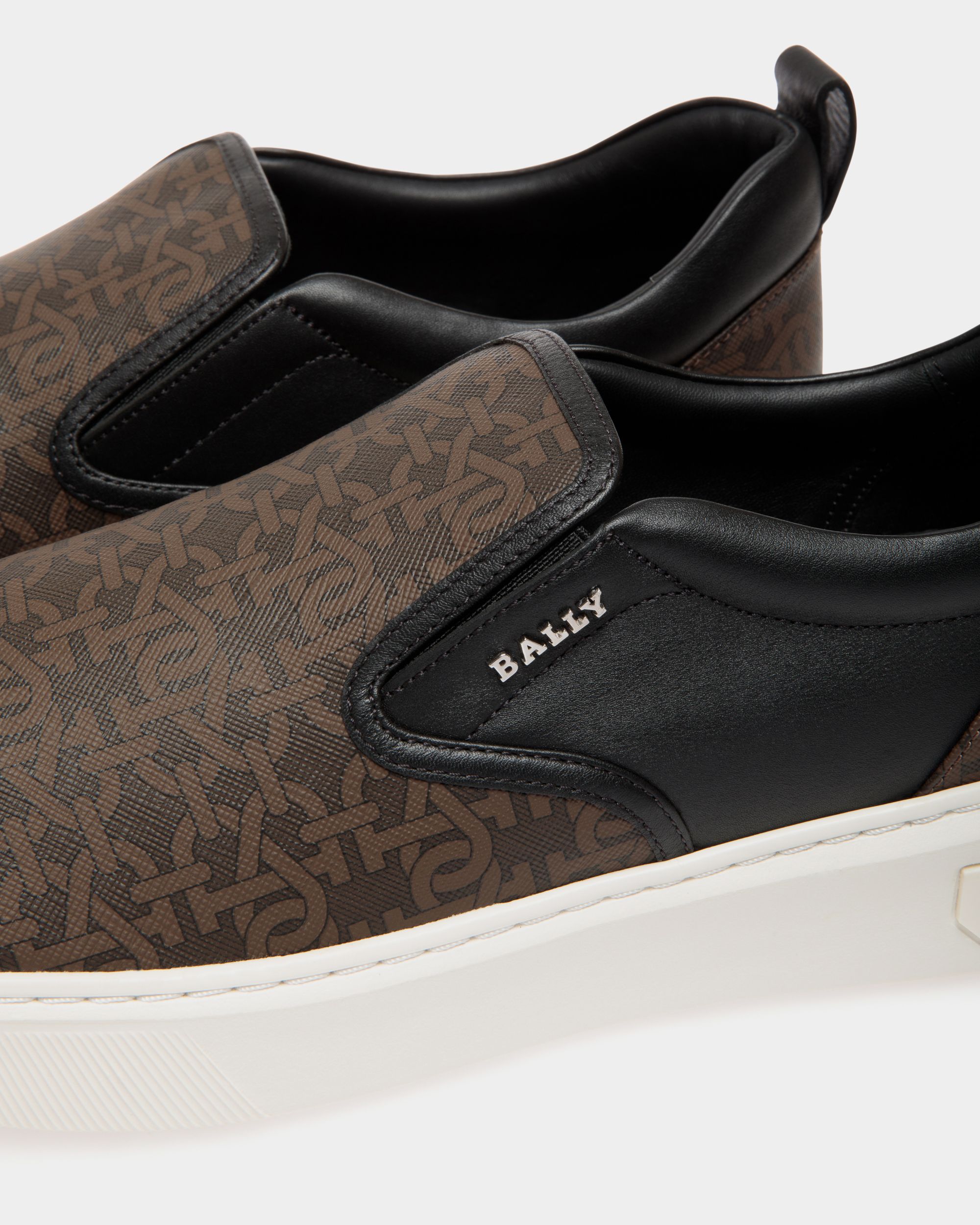 Mardy Sneakers In Brown Leather And Cotton - Men's - Bally - 05
