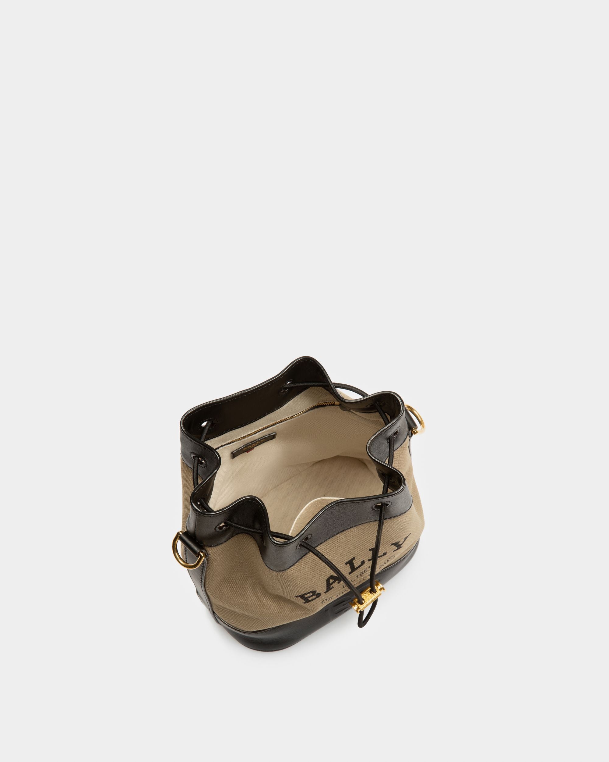 Cleoh Fabric Bucket Bag In Sand - Women's - Bally - 03