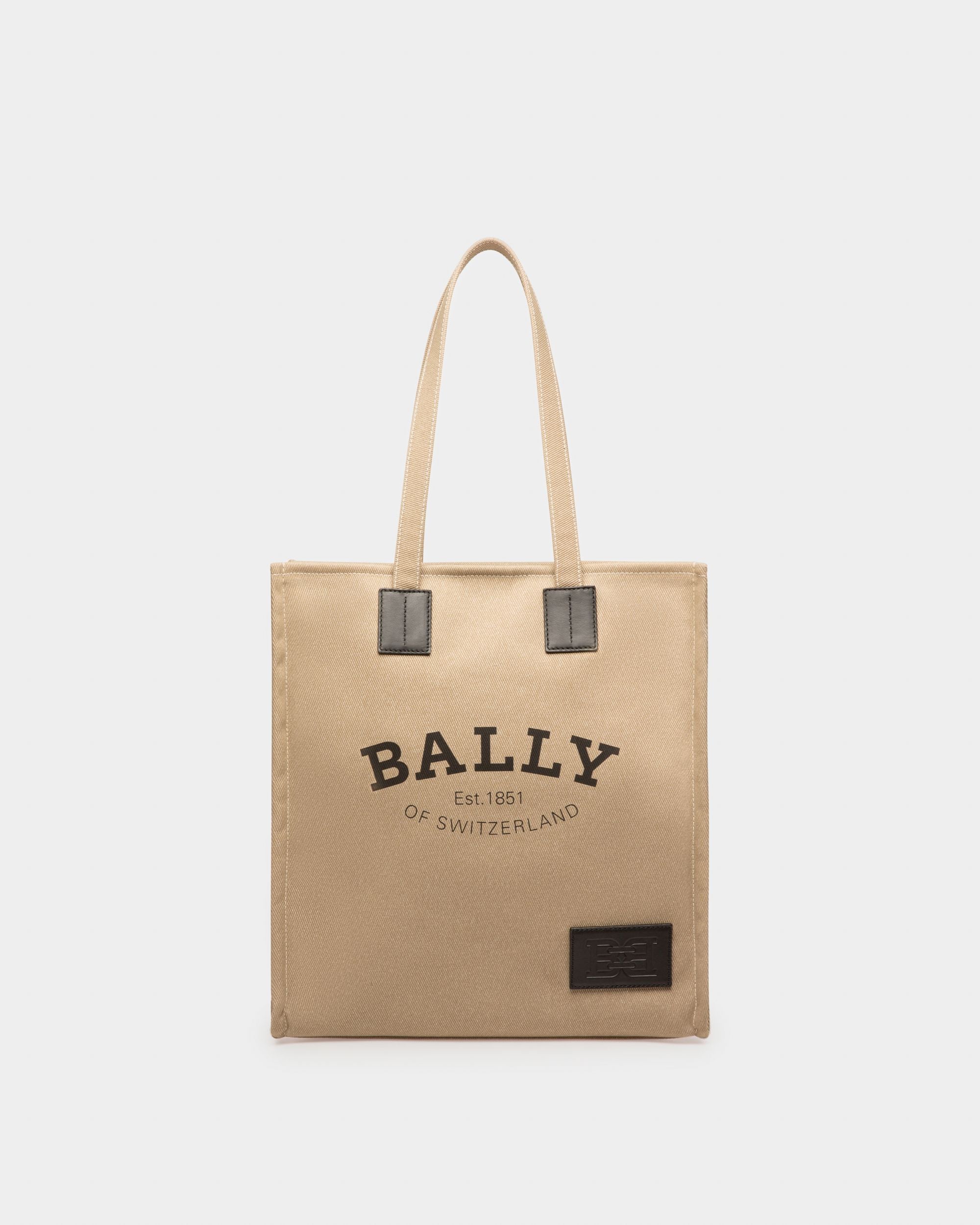 Crystalia Bolso Tote De Tela En Color Arena - Mujer - Bally - 01