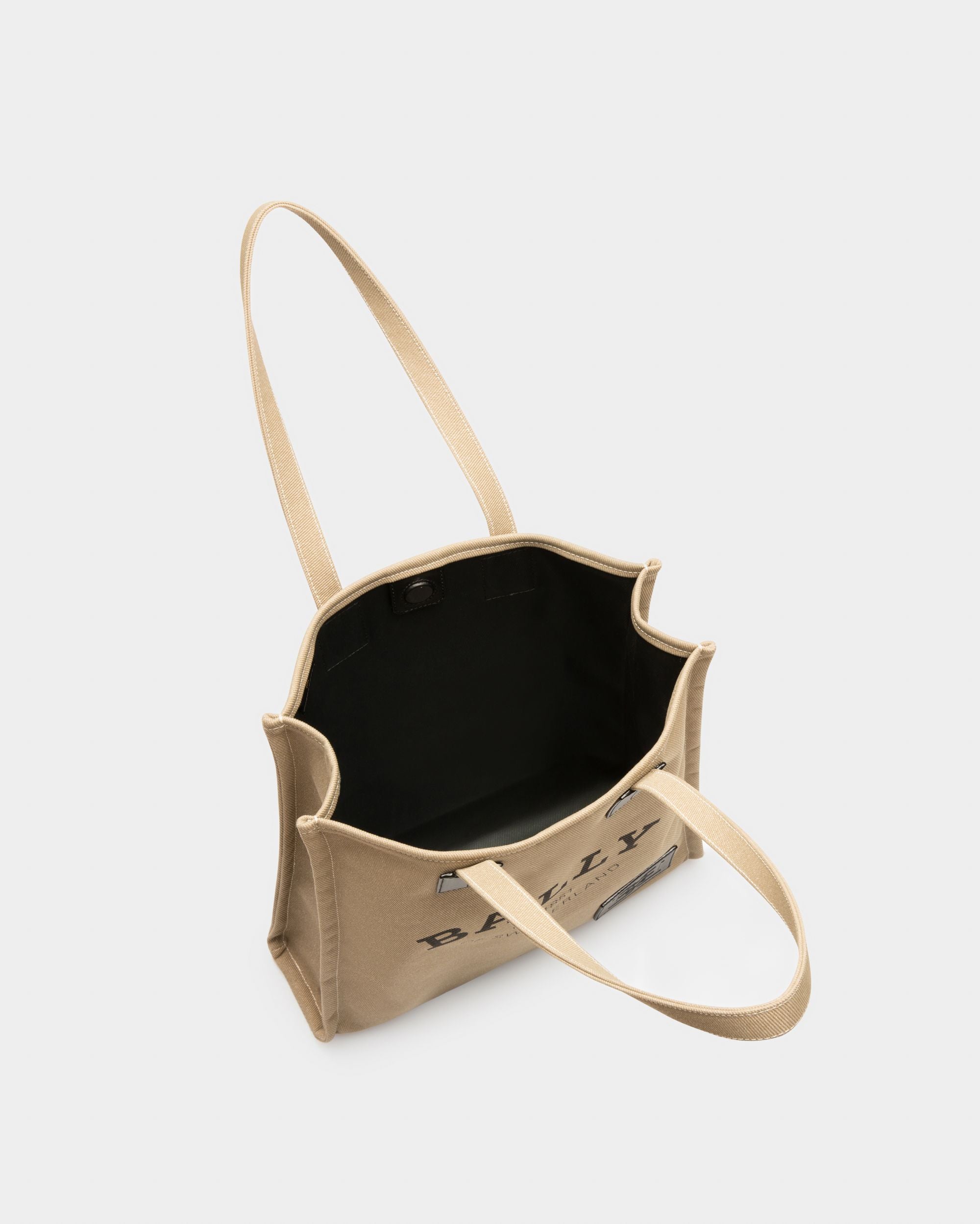 Crystalia Bolso Tote De Tela En Color Arena - Mujer - Bally - 03