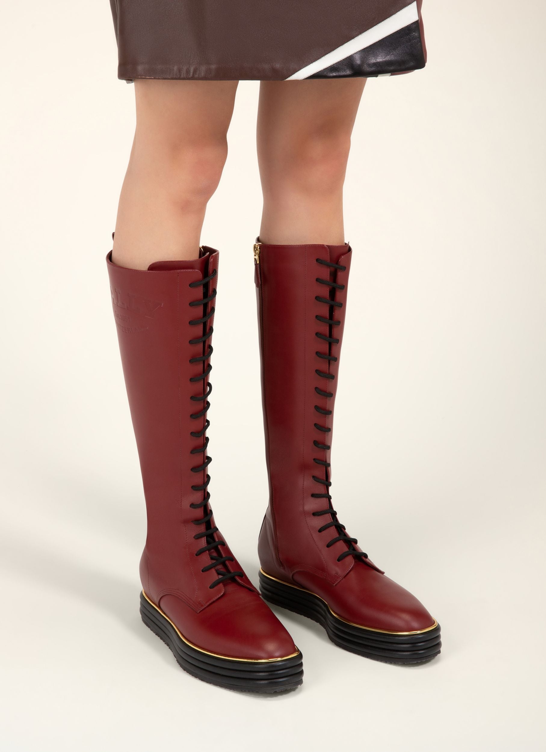Florissa Leather Boots In Heritage Red - Women's - Bally - 06