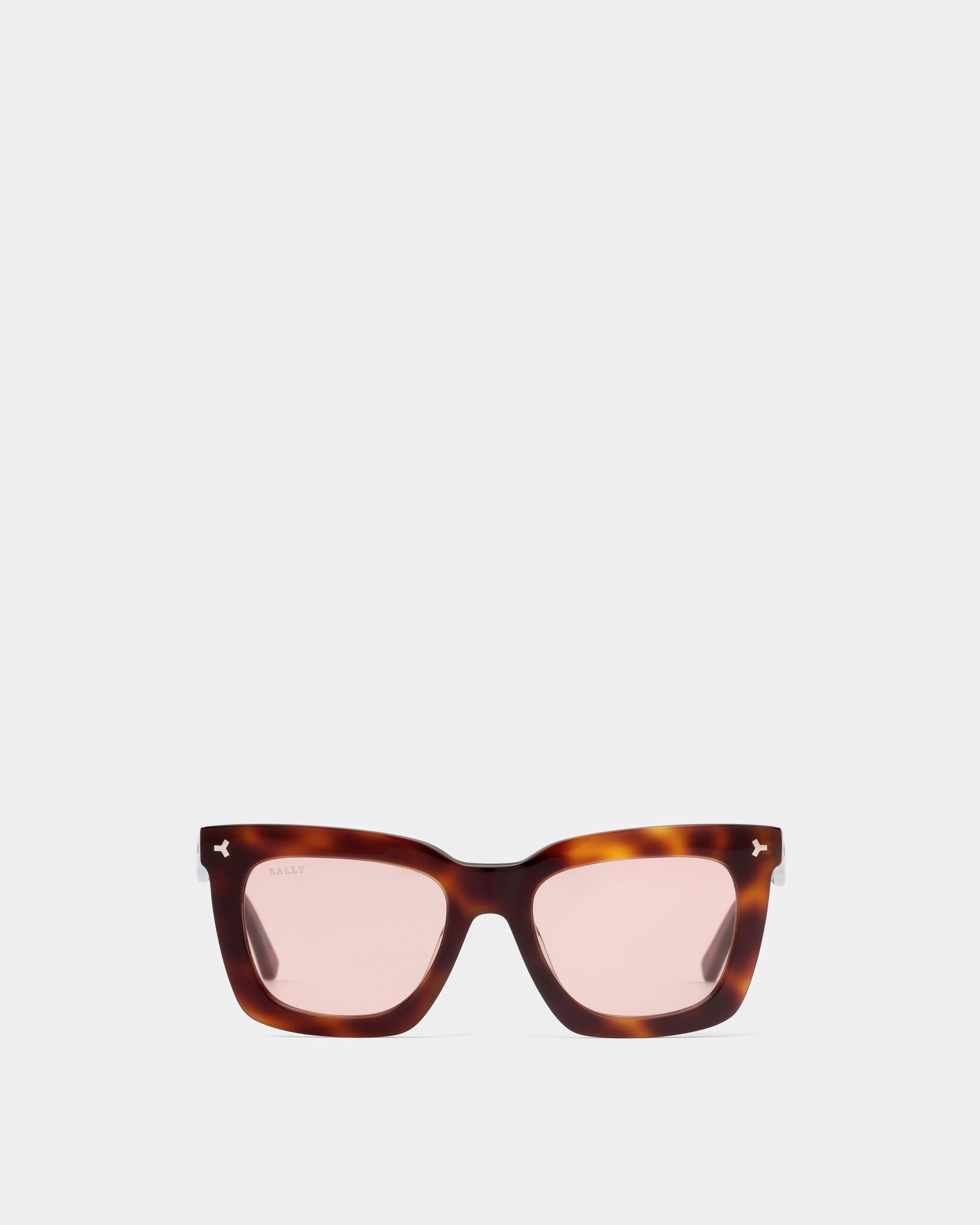 Shine Gafas De Sol Con Montura De Acetato De Color Marrón Oscuro Y Lentes Rosas - Mujer - Bally - 01