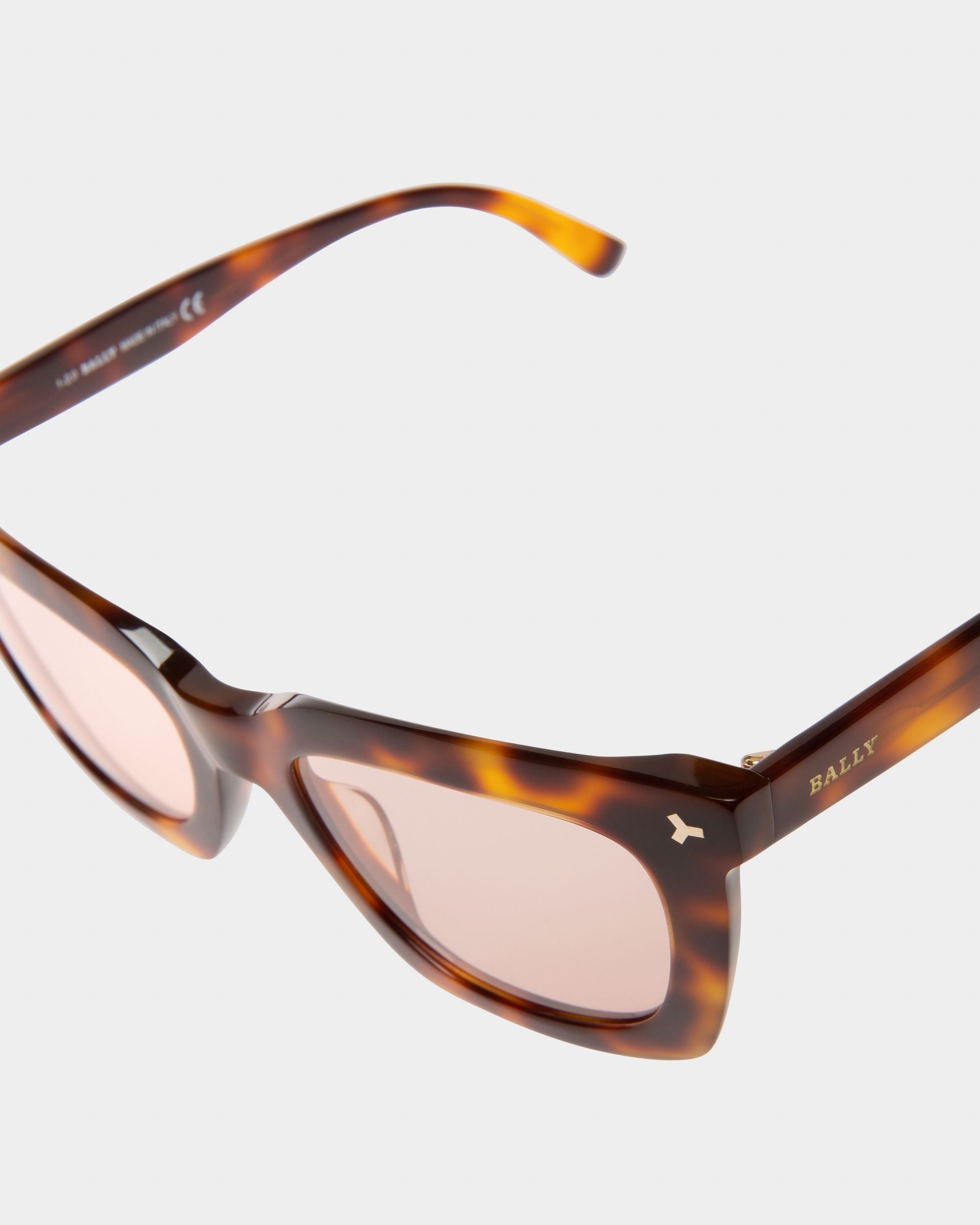 Shine Gafas De Sol Con Montura De Acetato De Color Marrón Oscuro Y Lentes Rosas - Mujer - Bally - 02