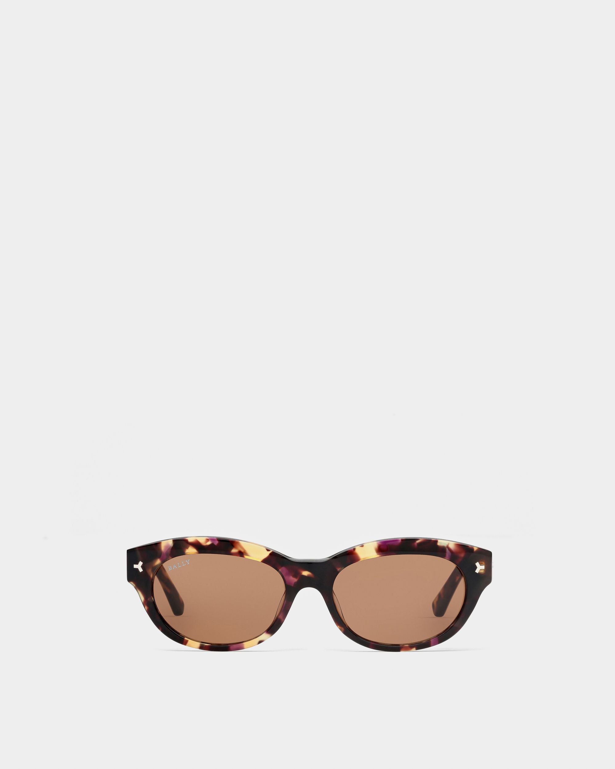 Twinkle Acetate Sunglasses In Havana & Brown Lens - Women's - Bally - 01