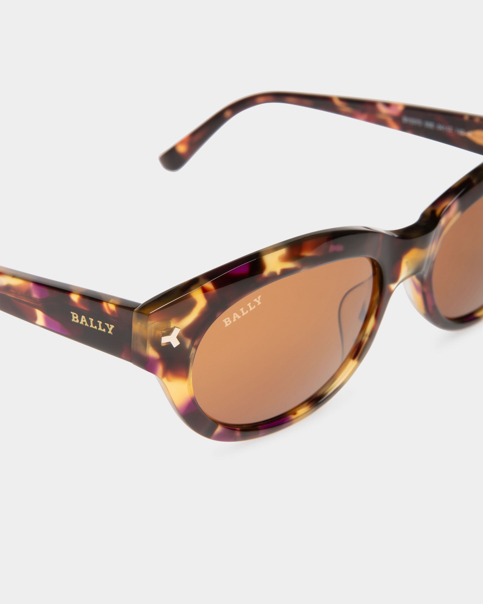 Twinkle Acetate Sunglasses In Havana & Brown Lens - Women's - Bally - 02