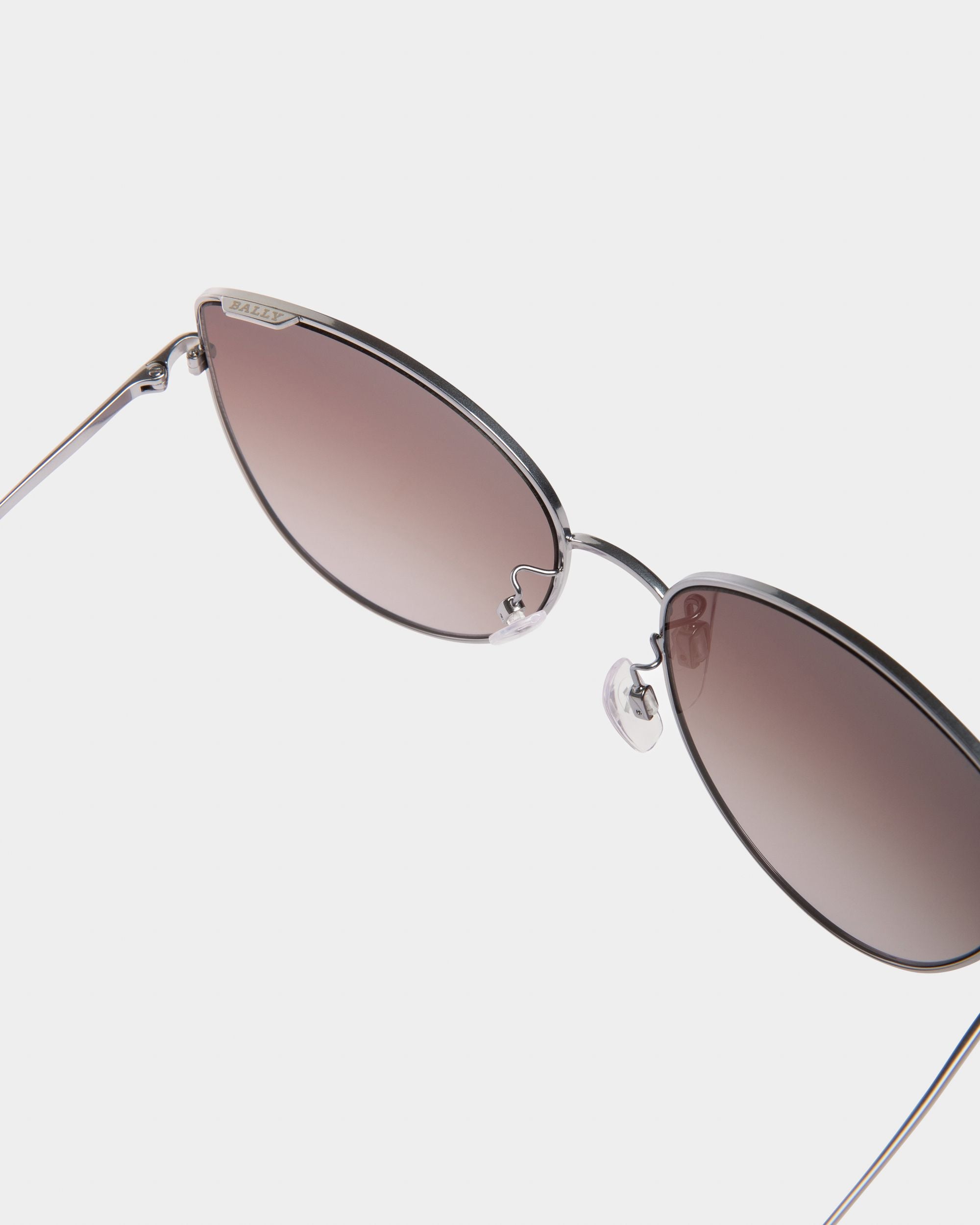 Glow Gafas De Sol Con Montura Metálica De Color Azul Claro Mate Con Lentes Degradadas - Mujer - Bally - 02