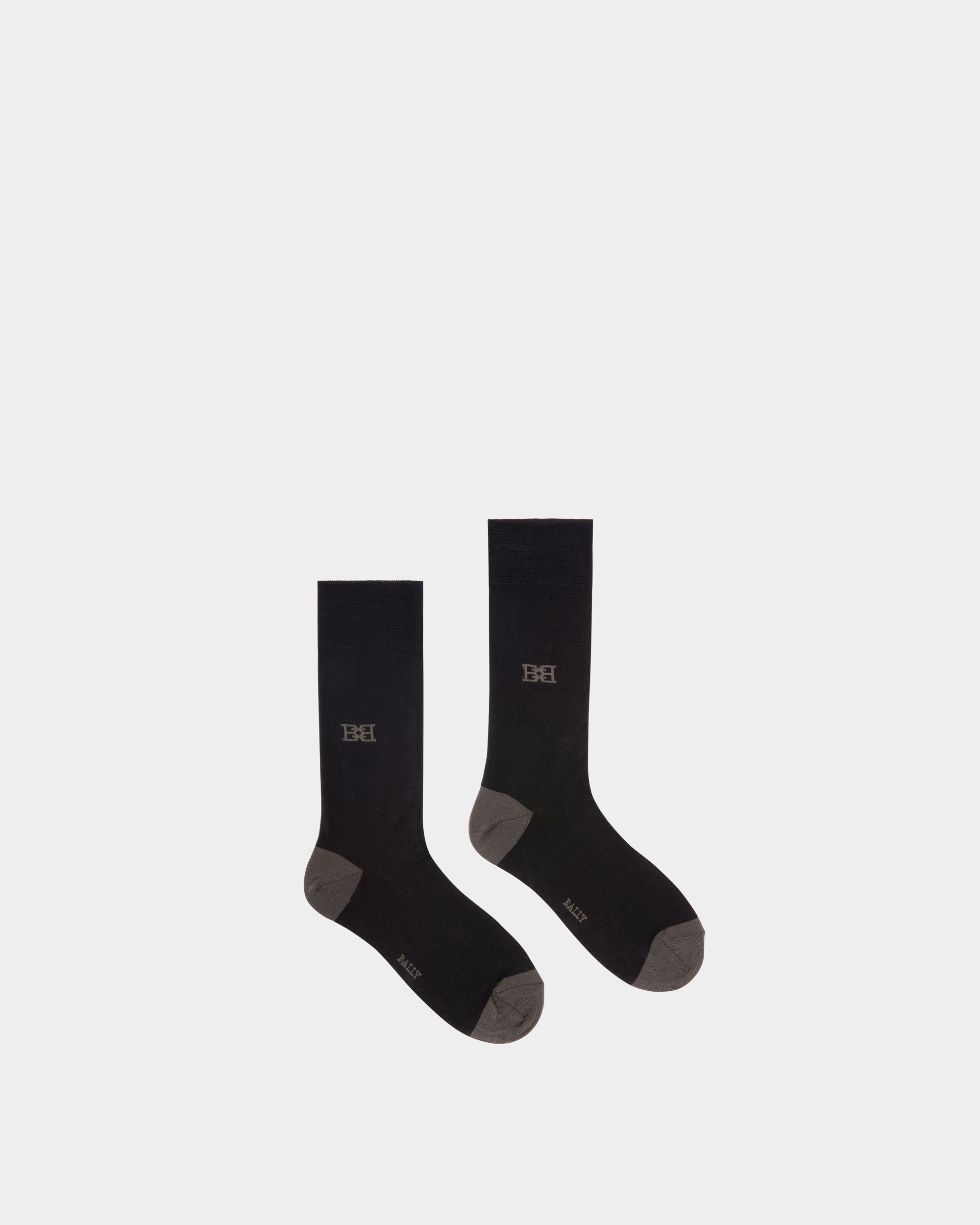 Calcetines B-Chain En Mezcla De Algodón De Color Azul Marino - Hombre - Bally - 01