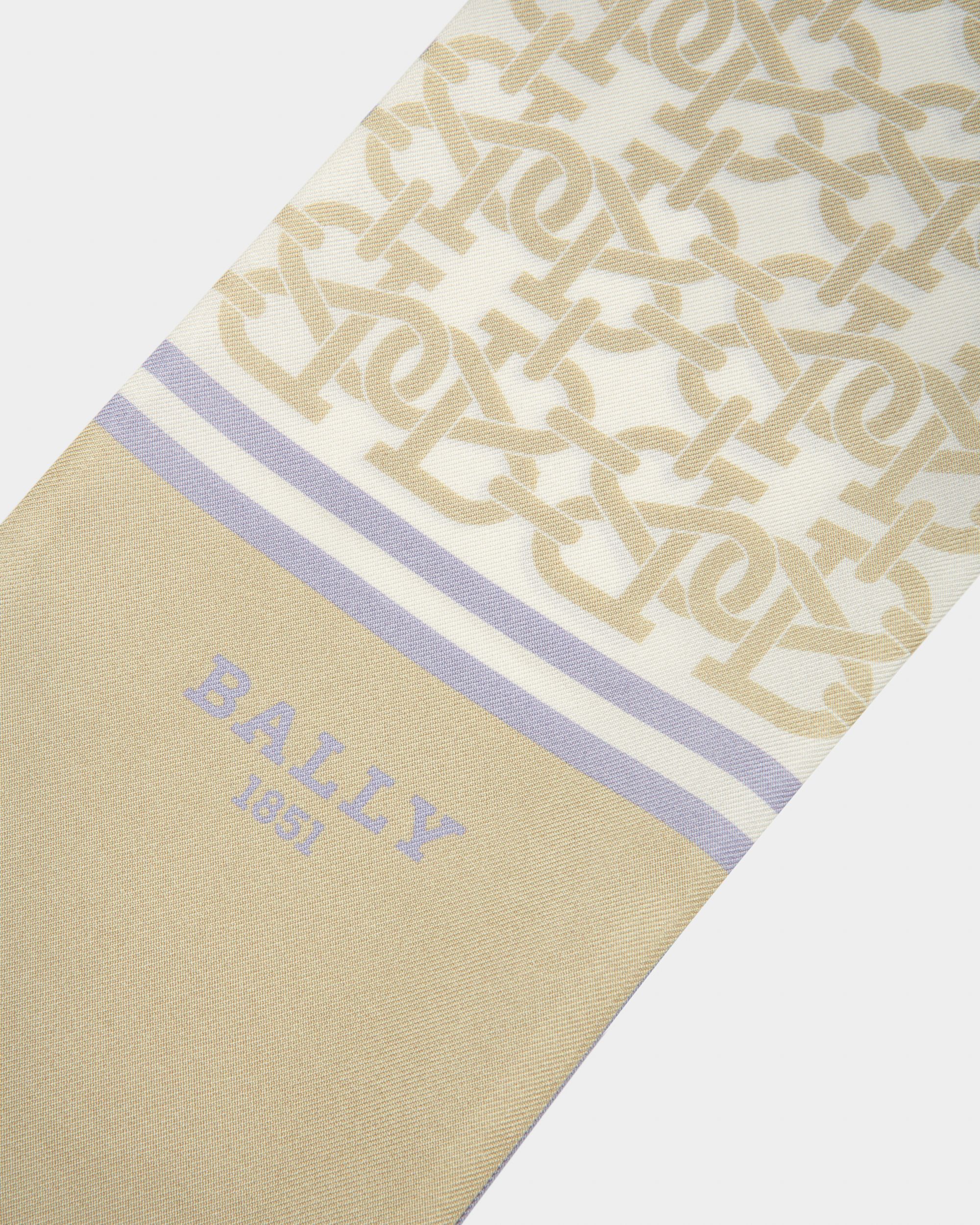 B-Monogram Bandeau In Fossil And Lilac Silk - Women's - Bally - 02