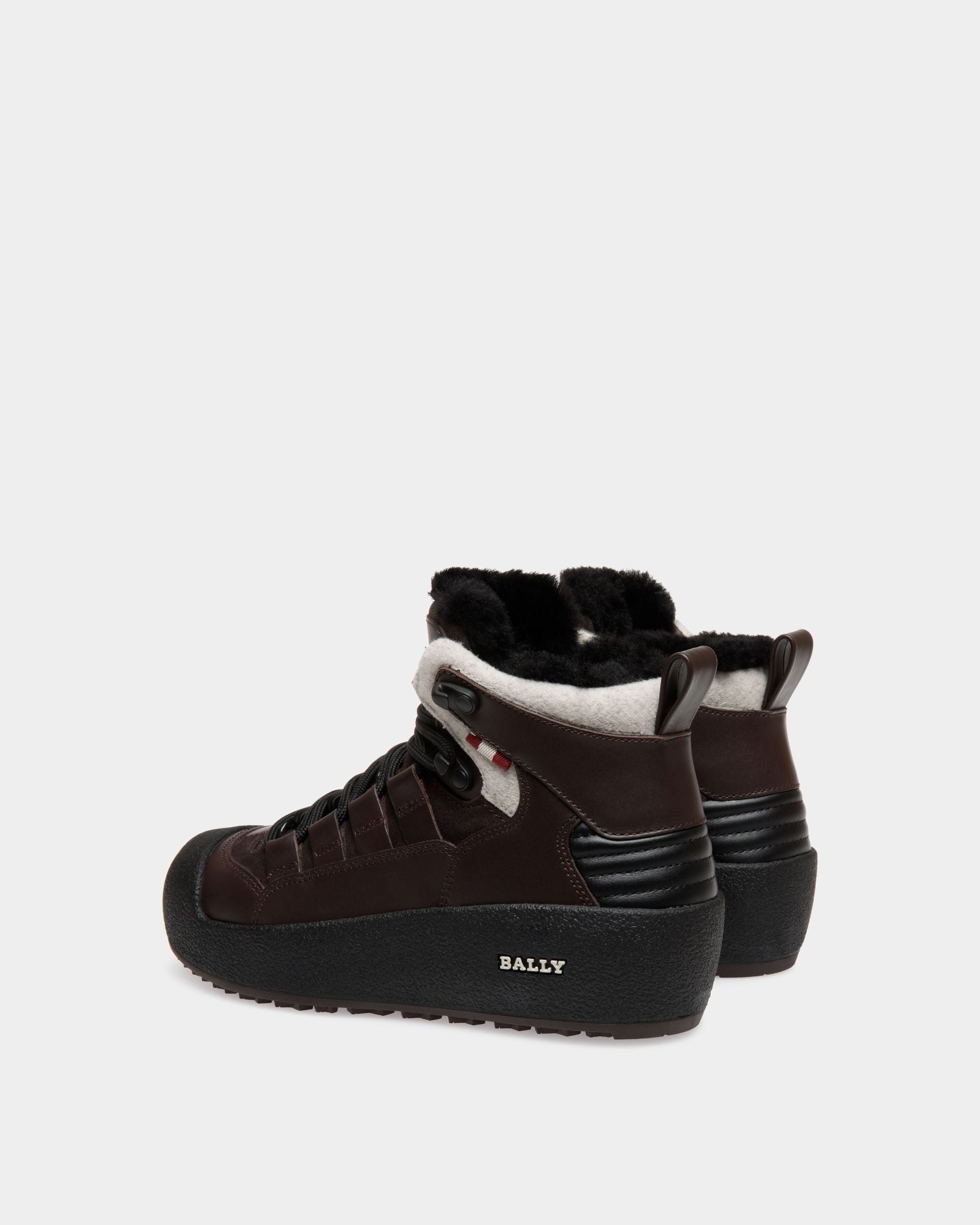 Cenago Leather Boots In Ebony Brown - Women's - Bally - 03