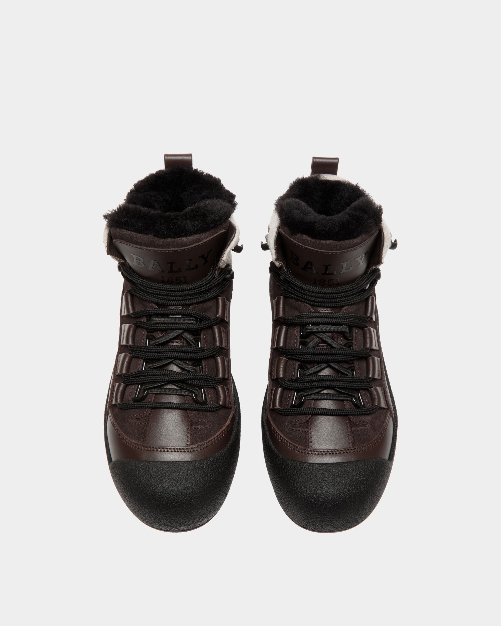 Cenago Leather Boots In Ebony Brown - Women's - Bally - 04