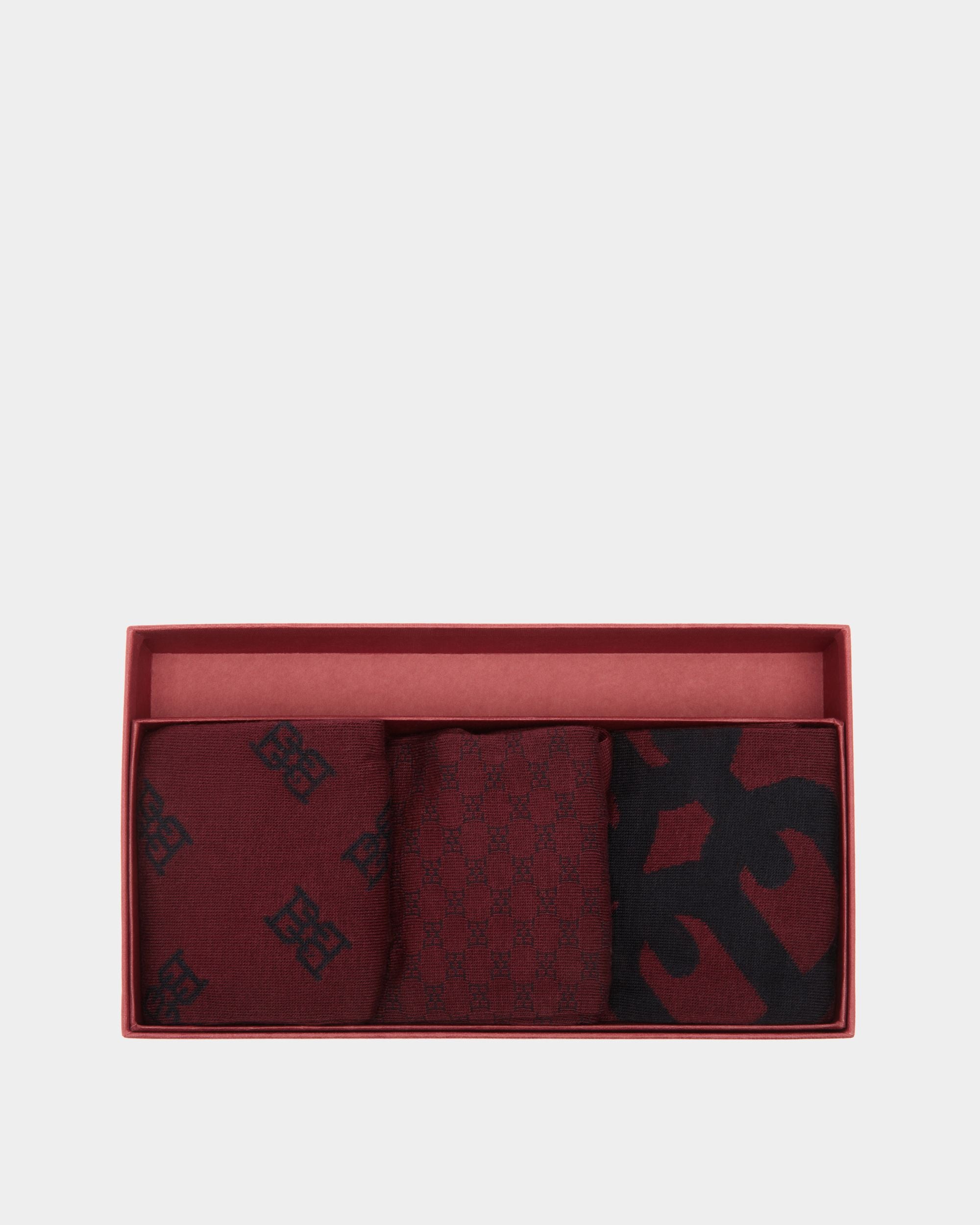 Socks In Red Mix Cotton - Men's - Bally - 01