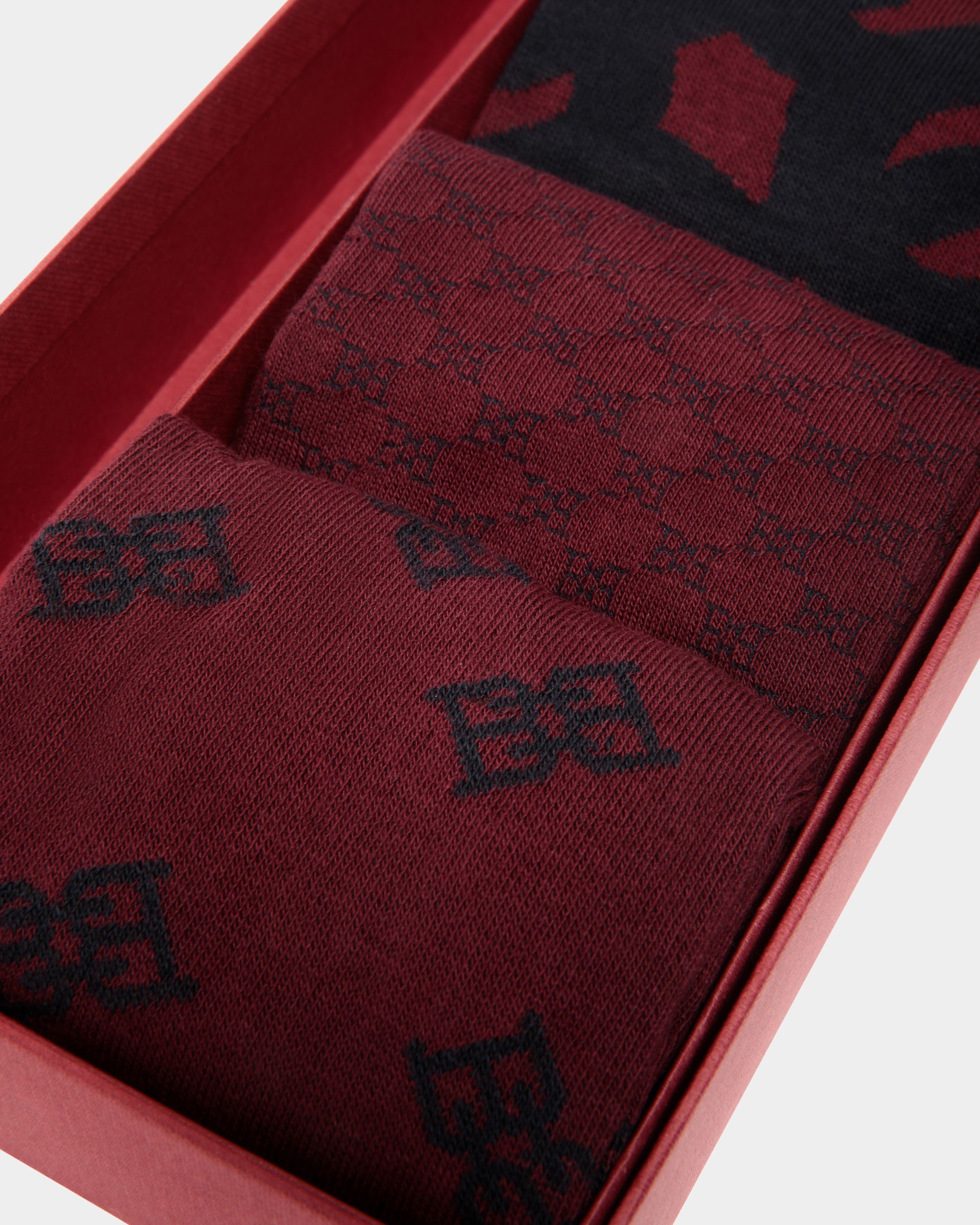 Socks In Red Mix Cotton - Men's - Bally - 02