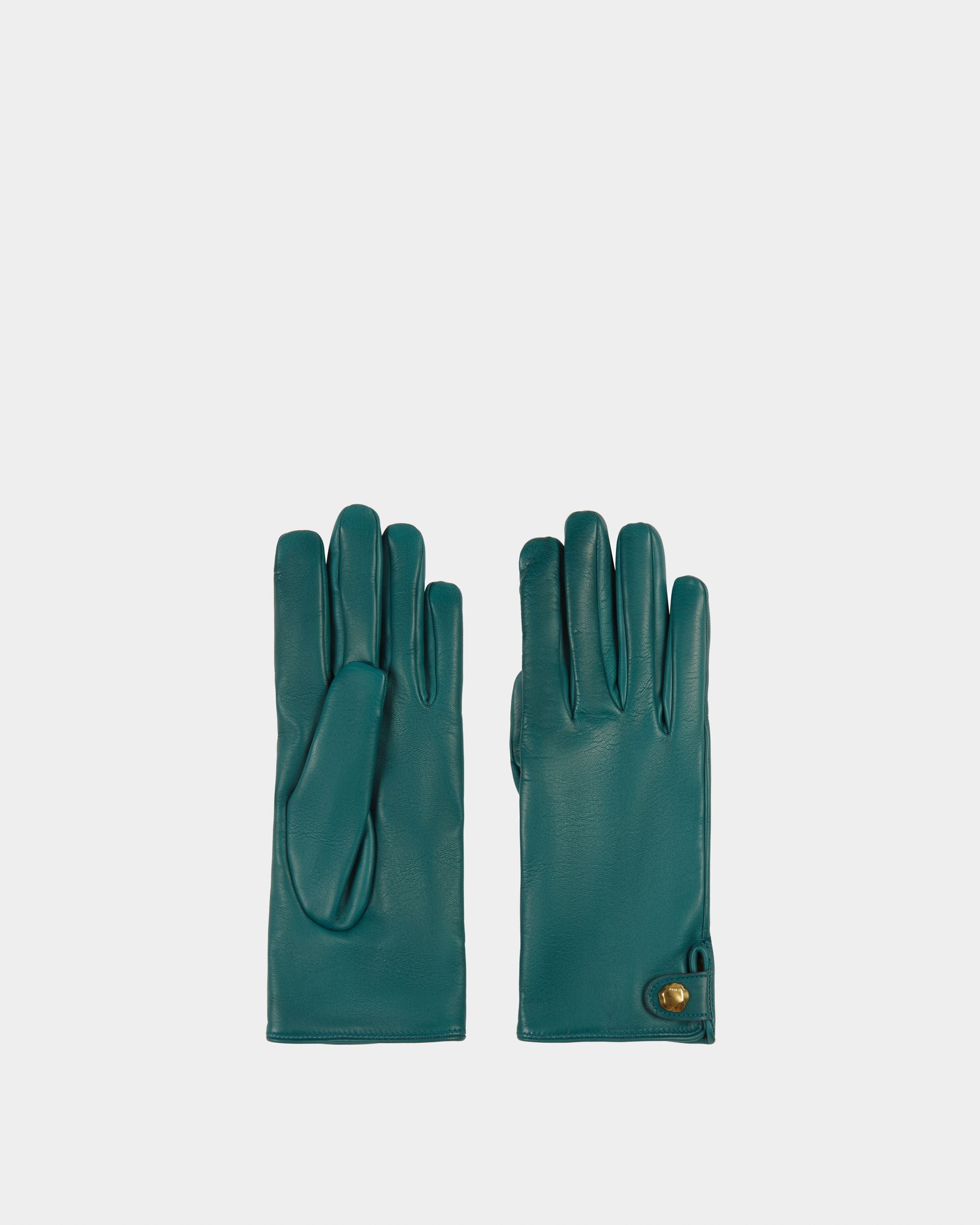 Guantes Estampados De Algodón En Verde - Mujer - Bally - 01