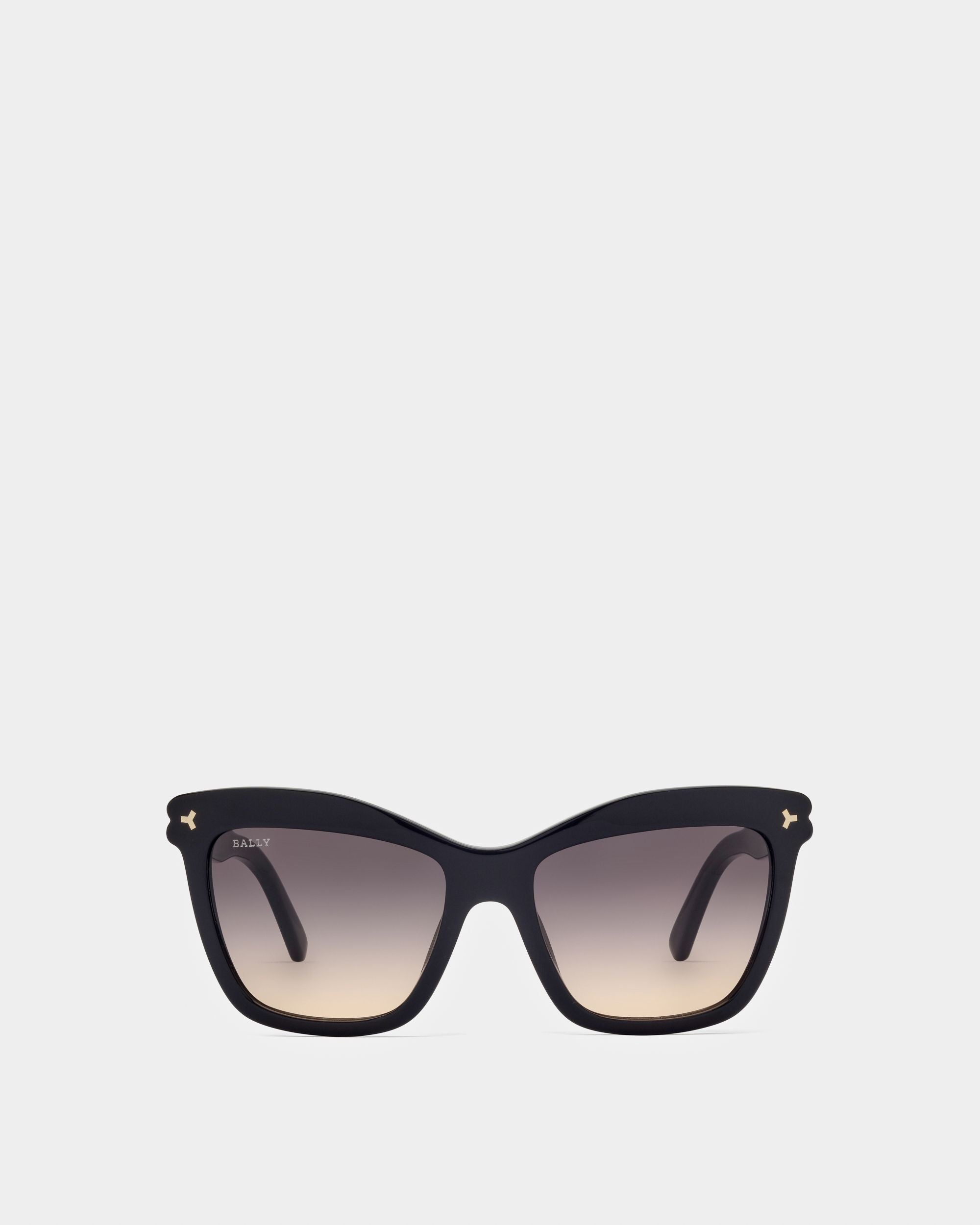 Babette Gafas De Sol Con Montura En Acetato Brillante De Color Negro Y Lentes En Color Amarillo Degradado Ahumado - Mujer - Bally - 01