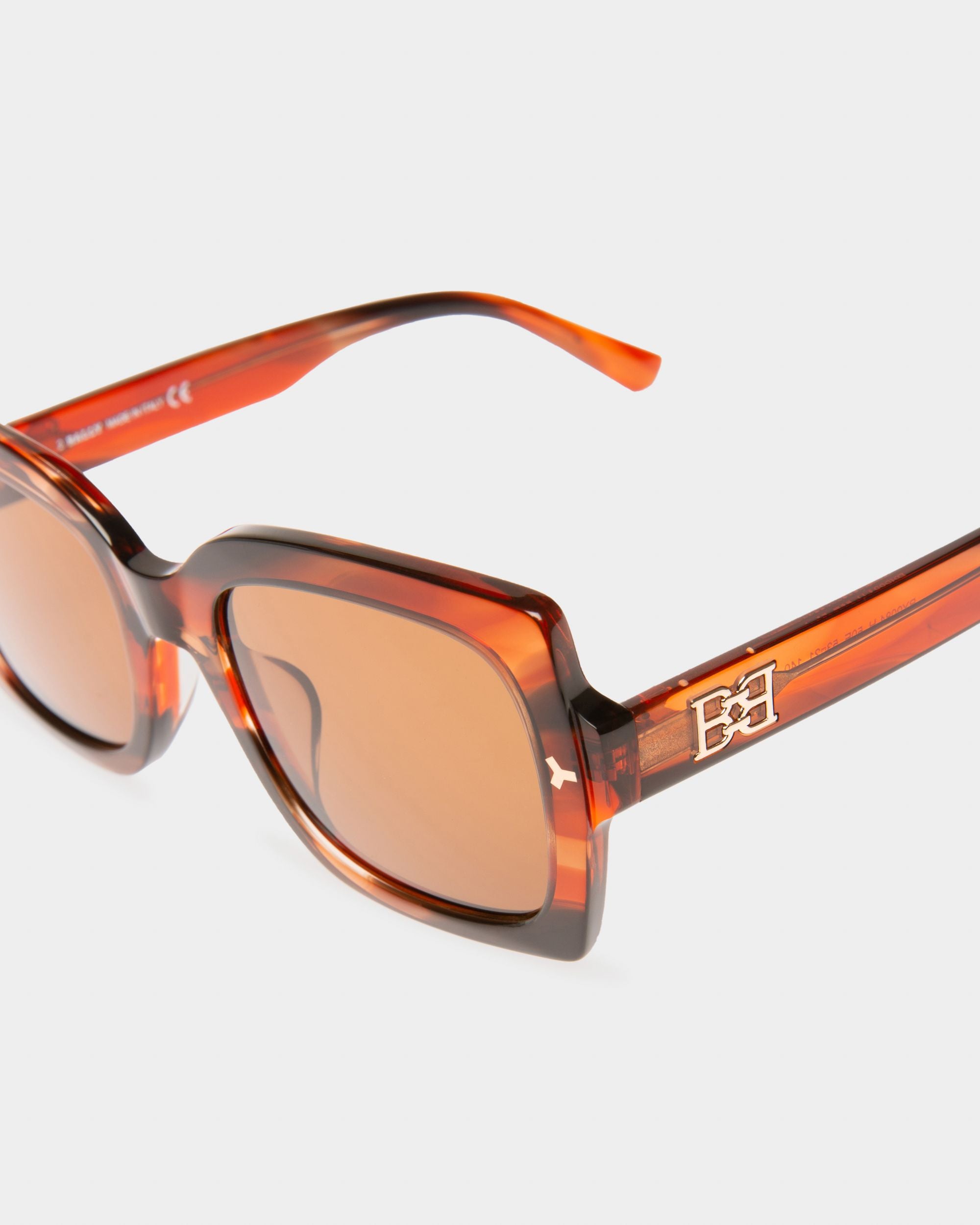 Aubrey Acetate Sunglasses In Gradient Burgundy & Brown Lens - Women's - Bally - 02