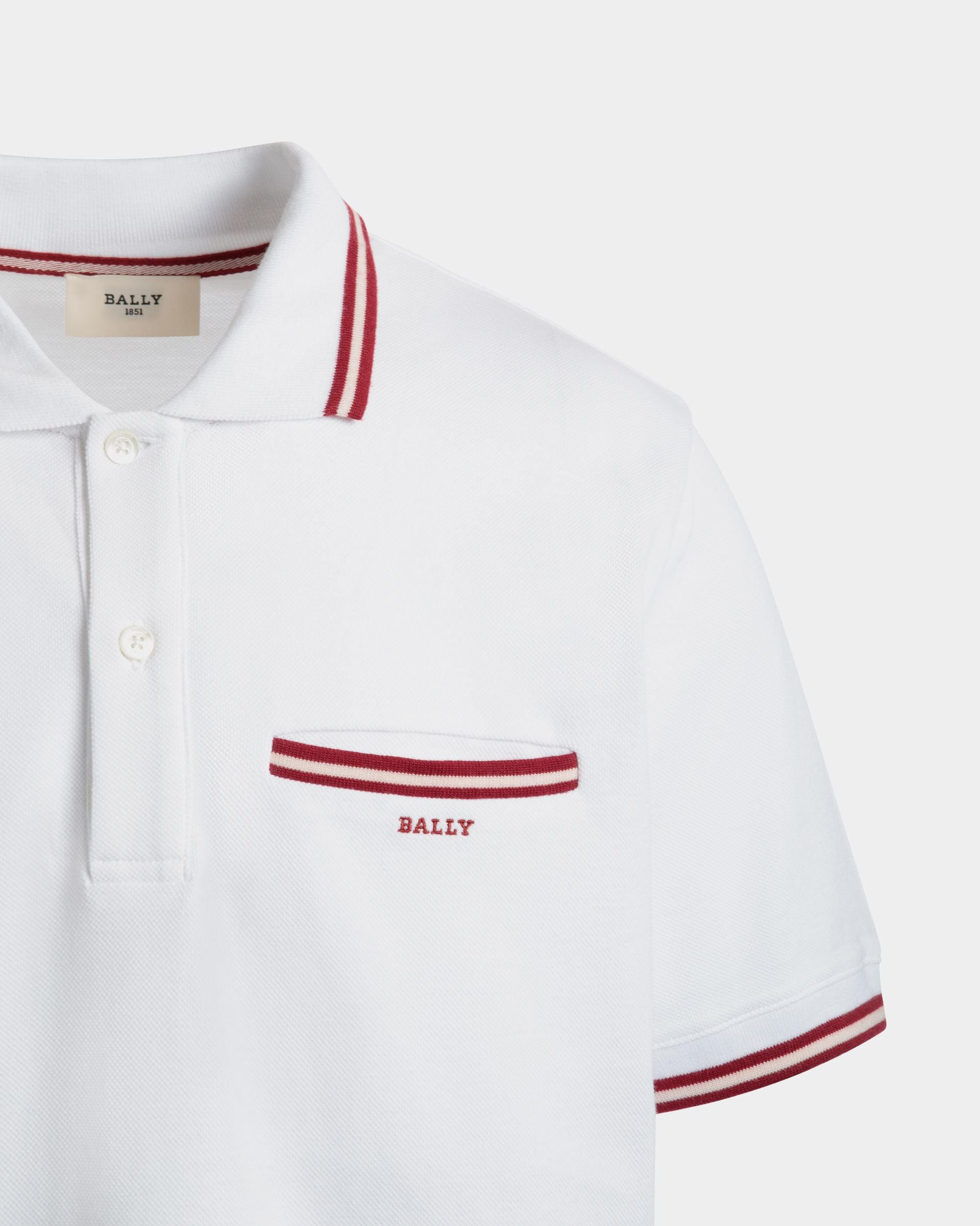Polo In White Cotton - Men's - Bally - 02