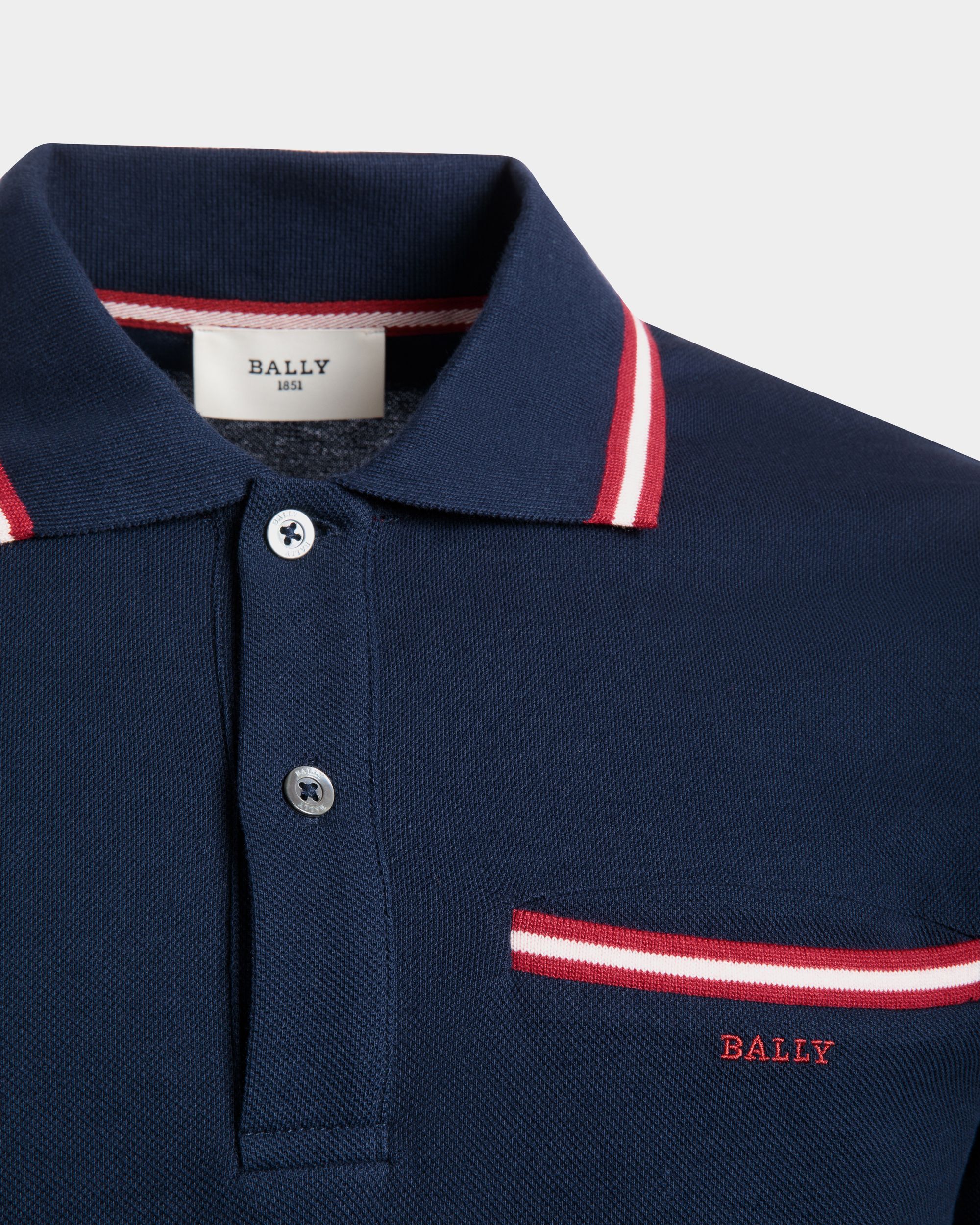 Polo In Blue Cotton - Men's - Bally - 02