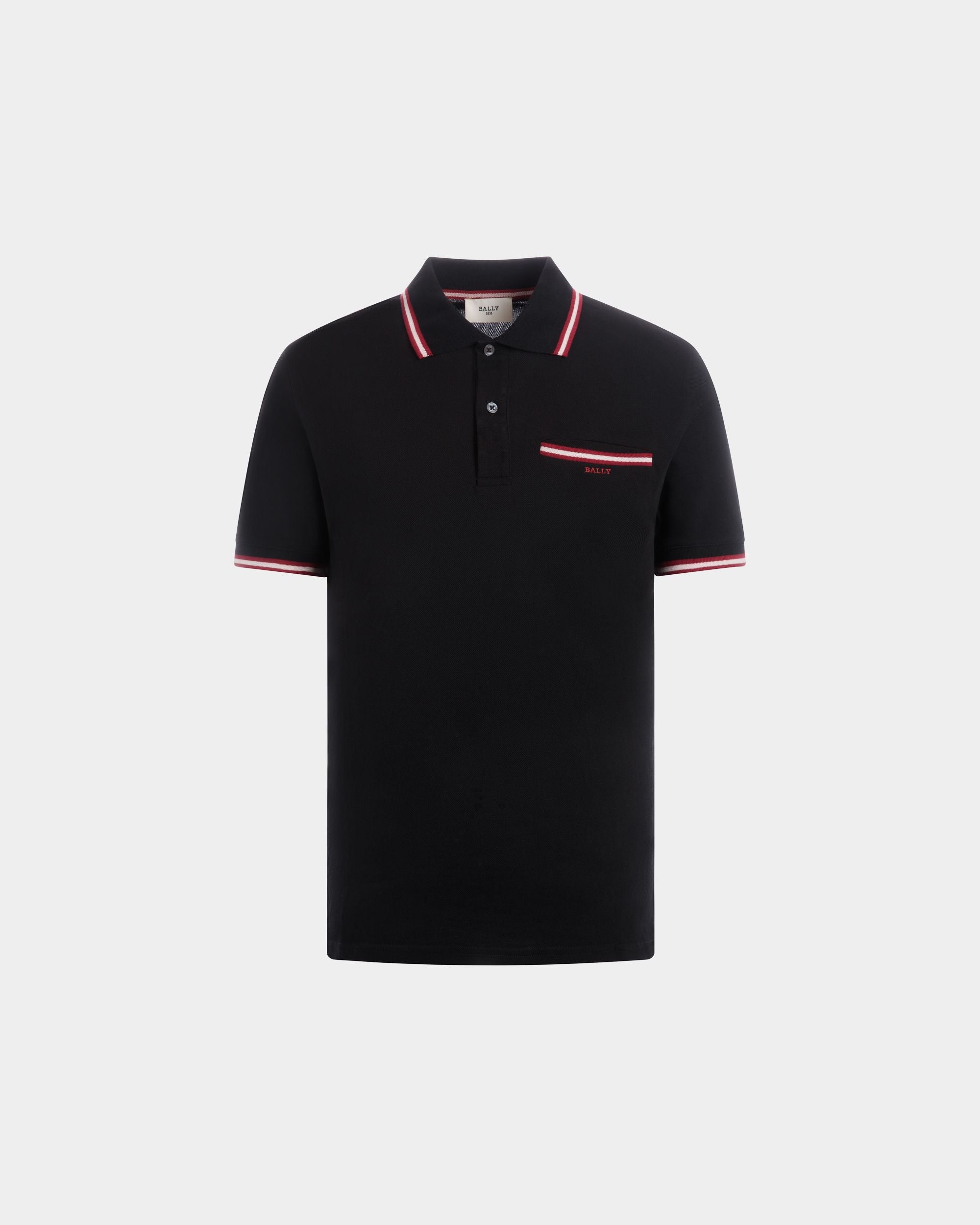 Polo In Black Cotton - Men's - Bally - 01