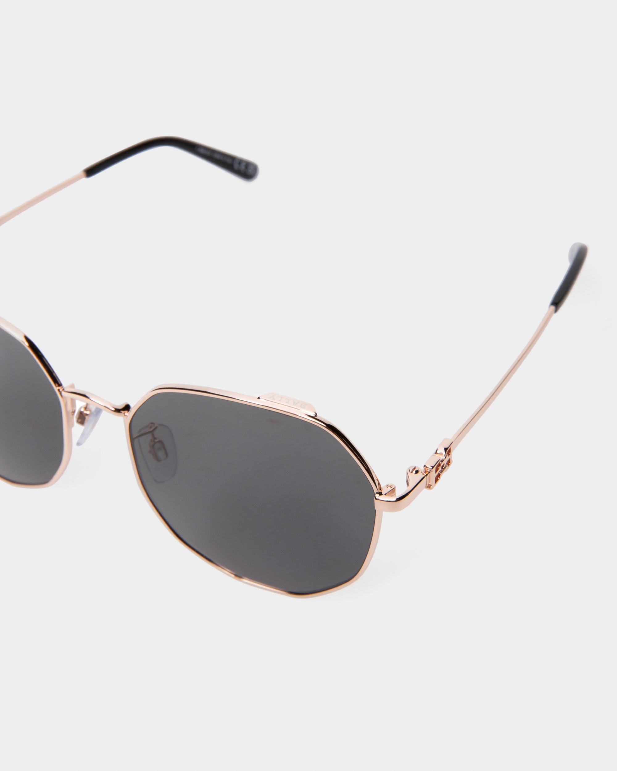 Lauerz Metal Sunglasses In Shiny Rose Gold - Women's - Bally - 03