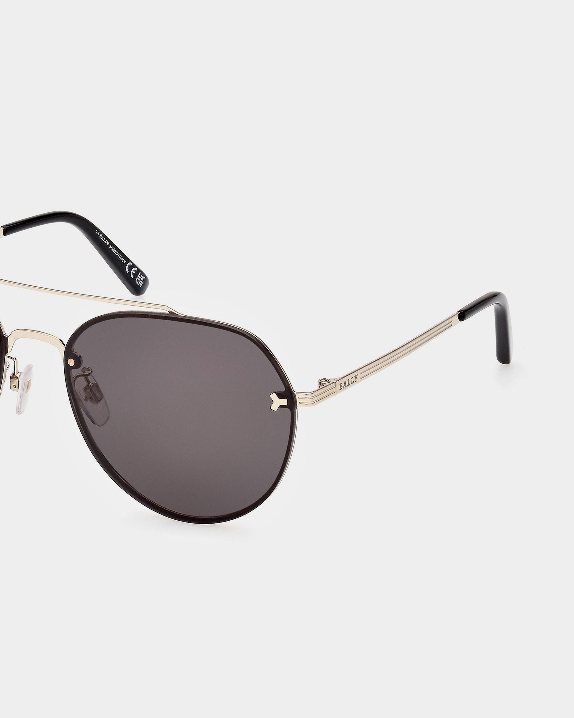 Brad Aviator Sunglasses In Gold Metal - Men's - Bally - 03
