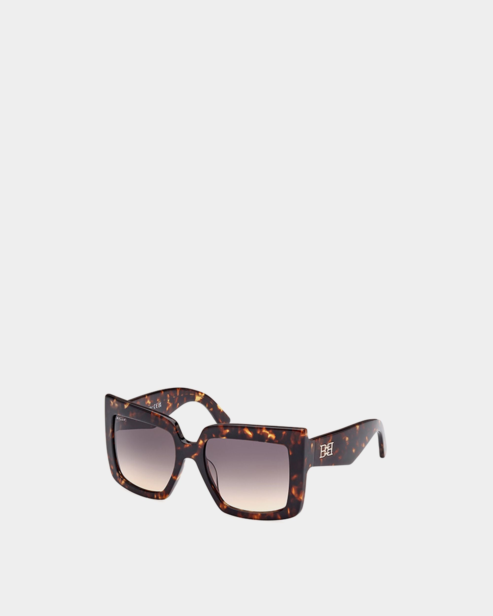 Carla Square Oversized Sunglasses In Dark Havana - Women's - Bally - 03