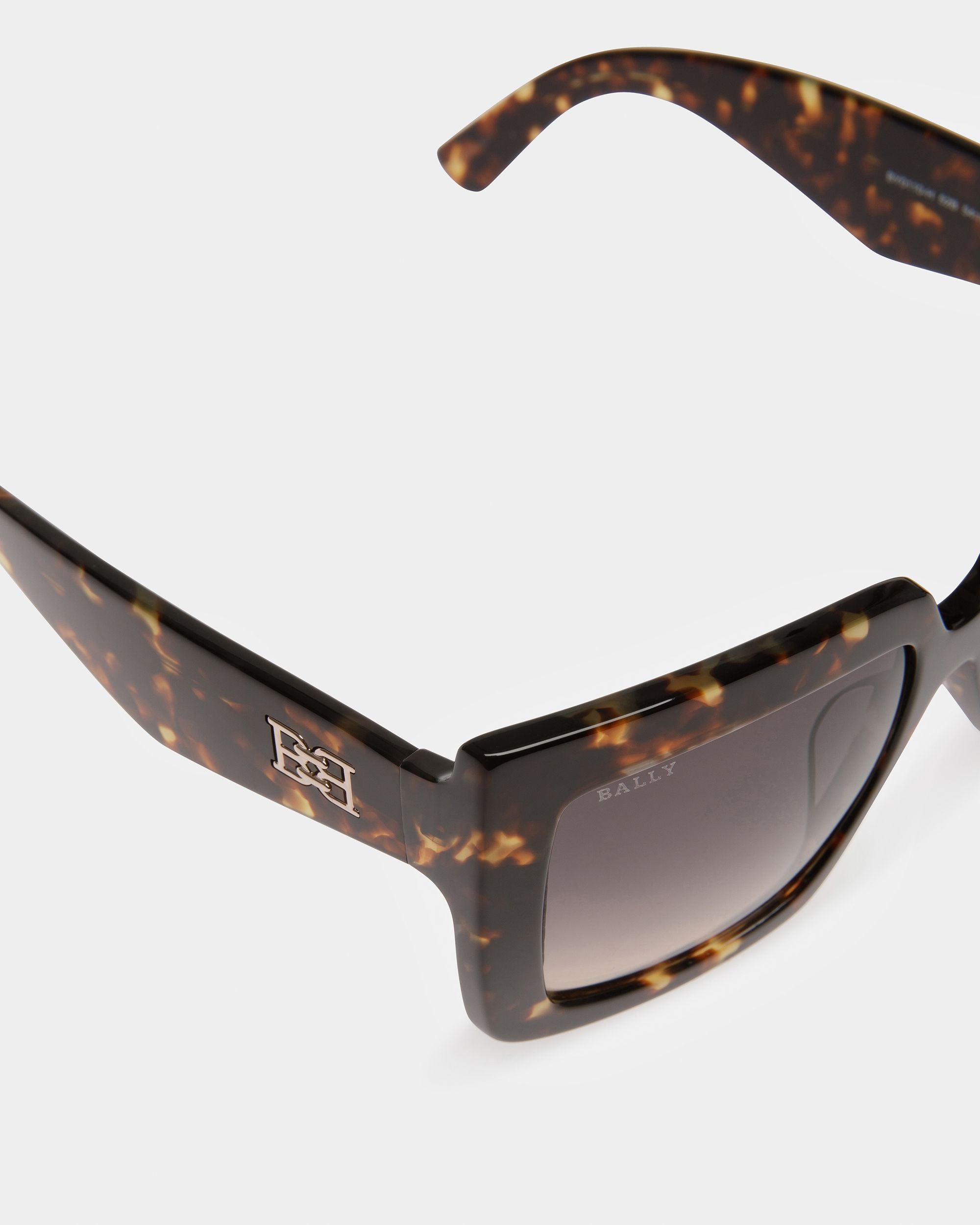 Carla Square Oversized Sunglasses In Dark Havana - Women's - Bally - 04
