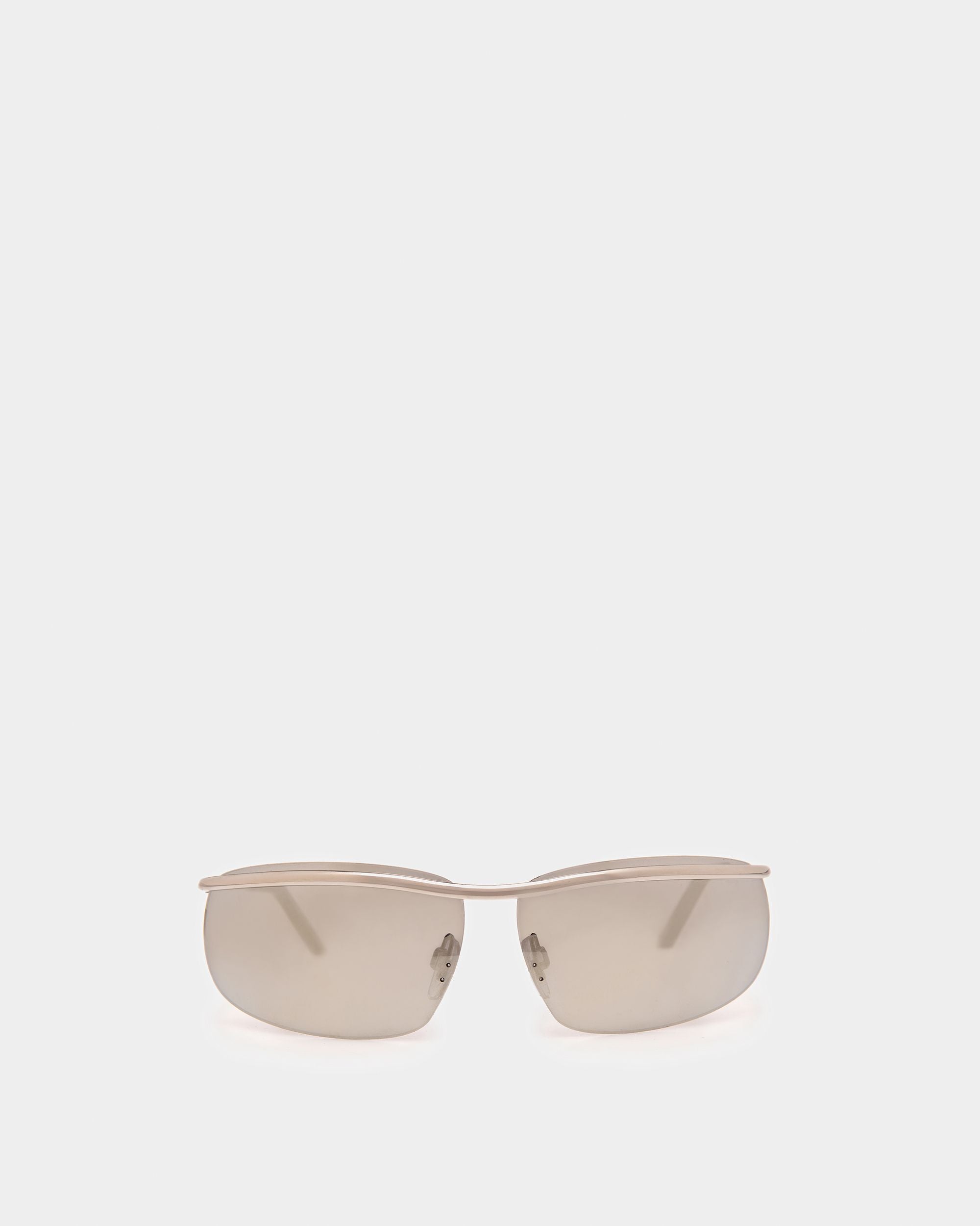 Gafas De Sol Shark Sin Montura De Metal Paladio Brillante Y Plata Espejadas - Other - Bally - 01