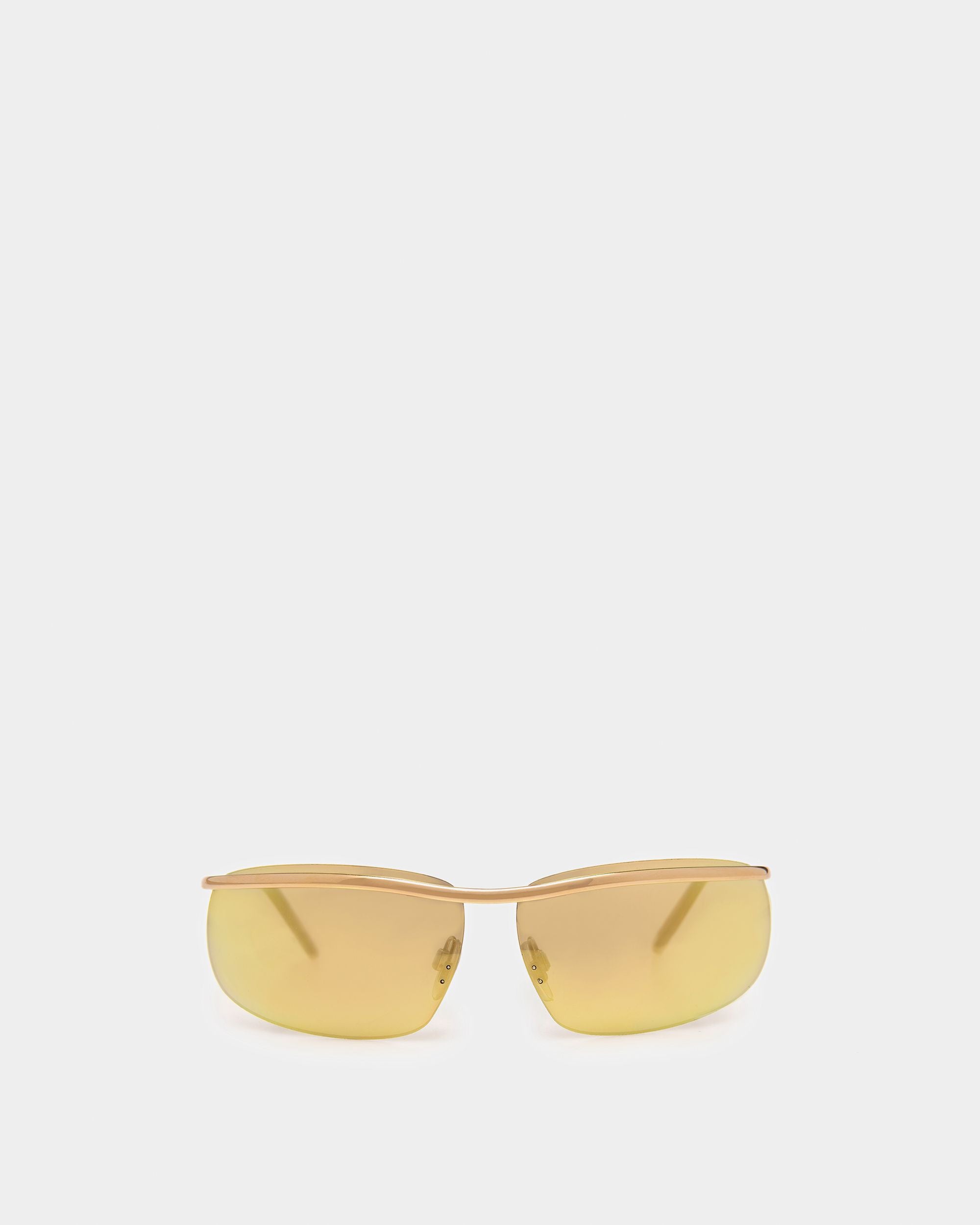 Gafas De Sol Shark Sin Montura De Metal Dorado Brillante Y Oro Espejadas - Other - Bally - 01