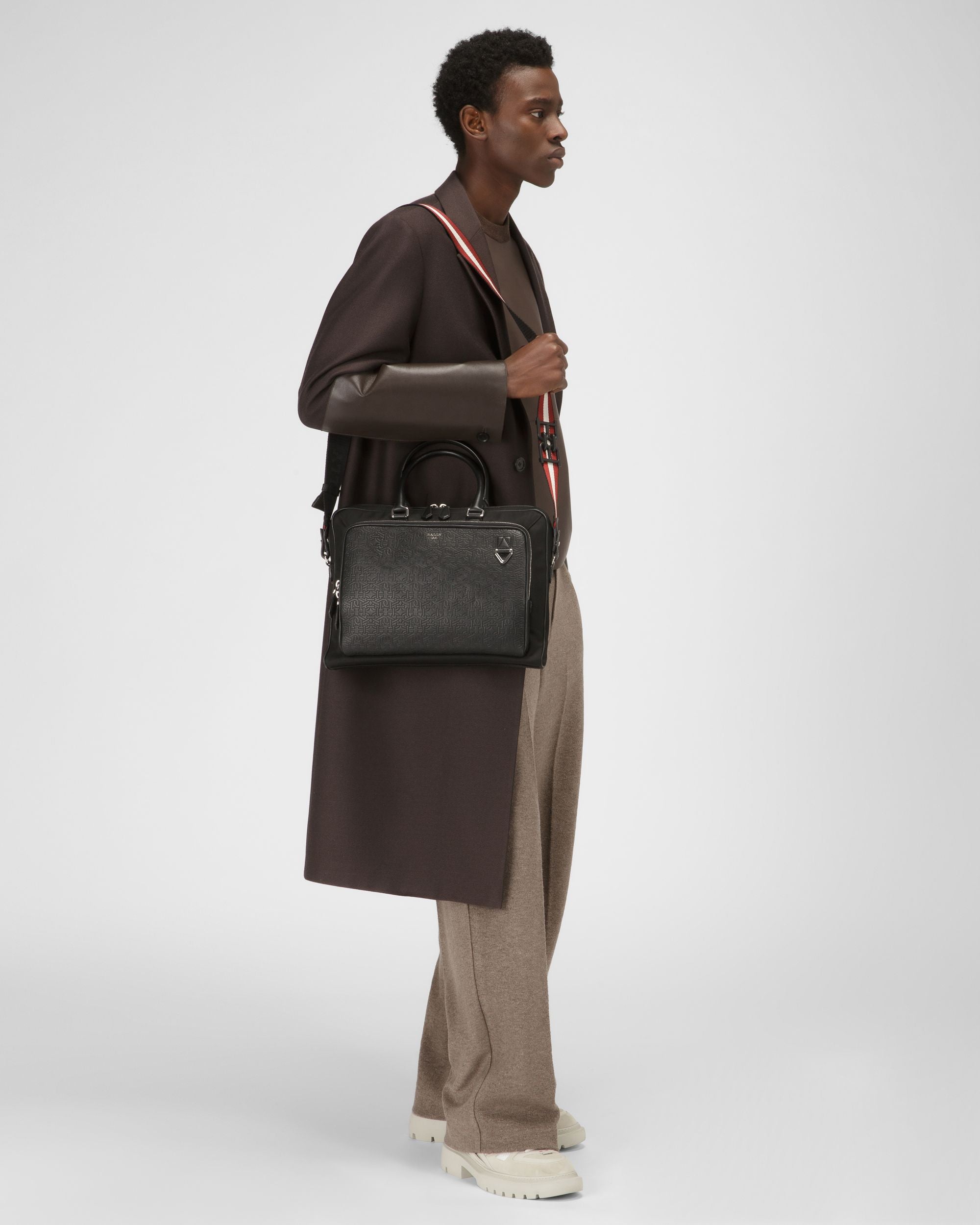 Cahrl Bolso Ejecutivo En Nailon Y Piel De Color Negro - Hombre - Bally - 02