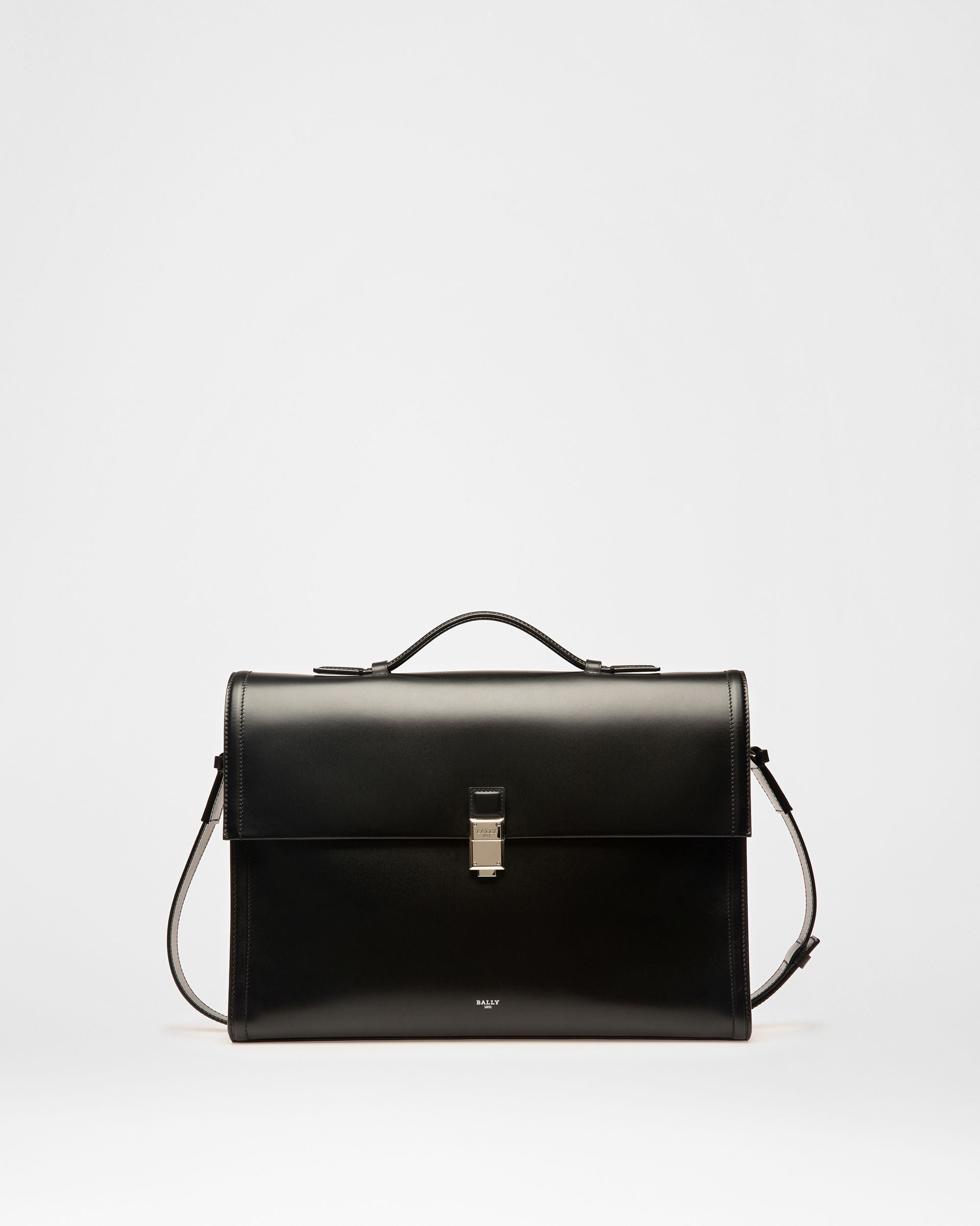 Soroh Leather Briefcase In Black Leather - Men's - Bally - 01