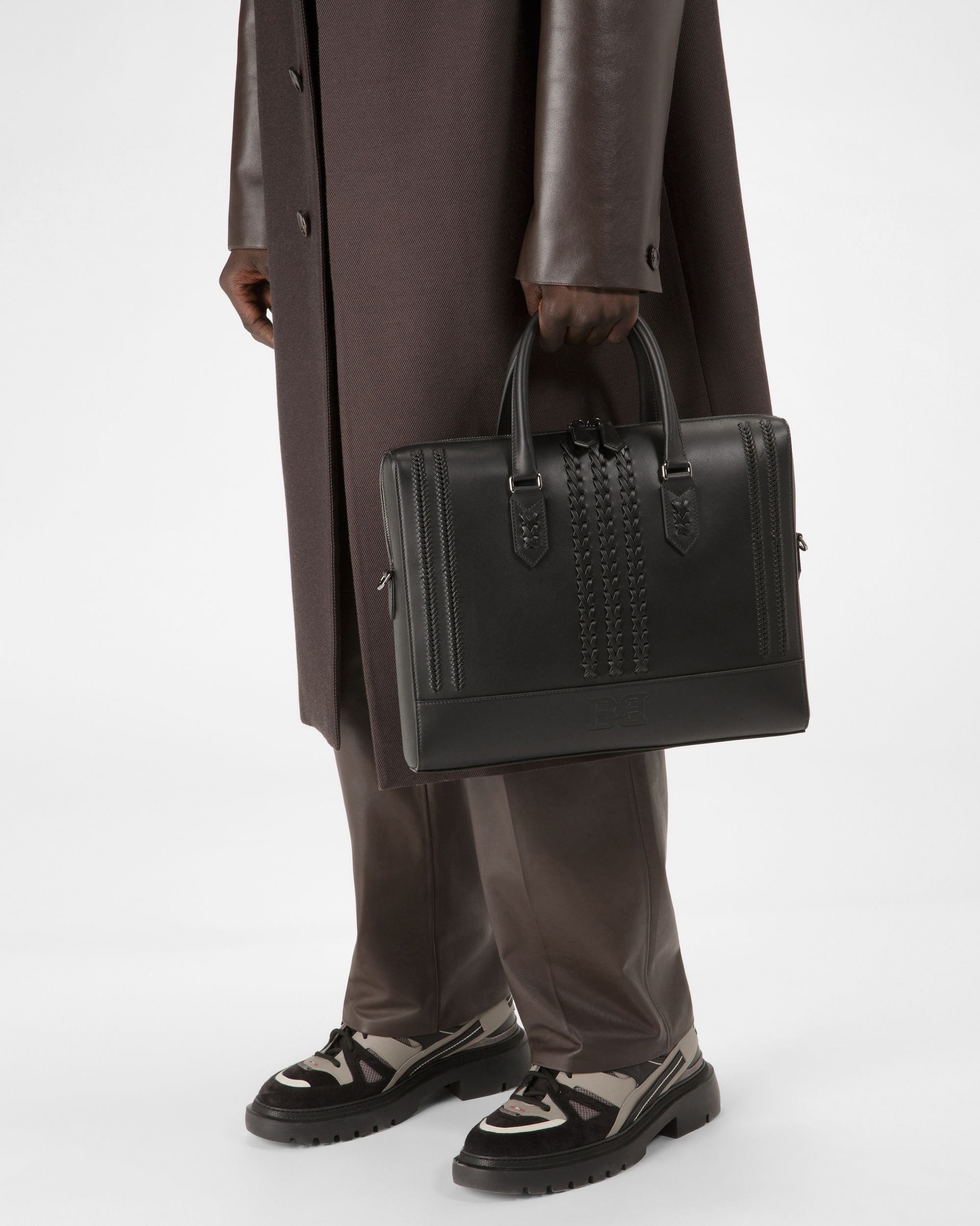 Celter Bolso Ejecutivo Para Hombre En Cuero De Color Negro - Hombre - Bally - 02