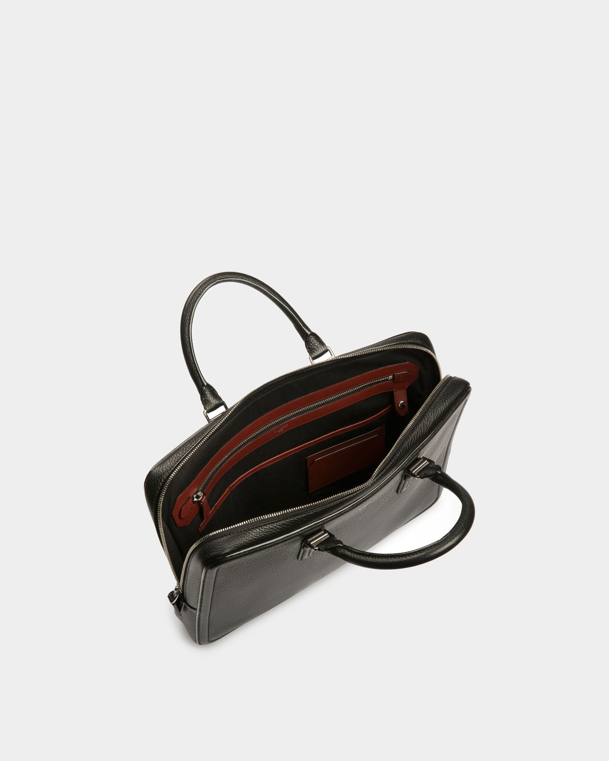 Sergy Leather Business Bag In Black - Men's - Bally - 04